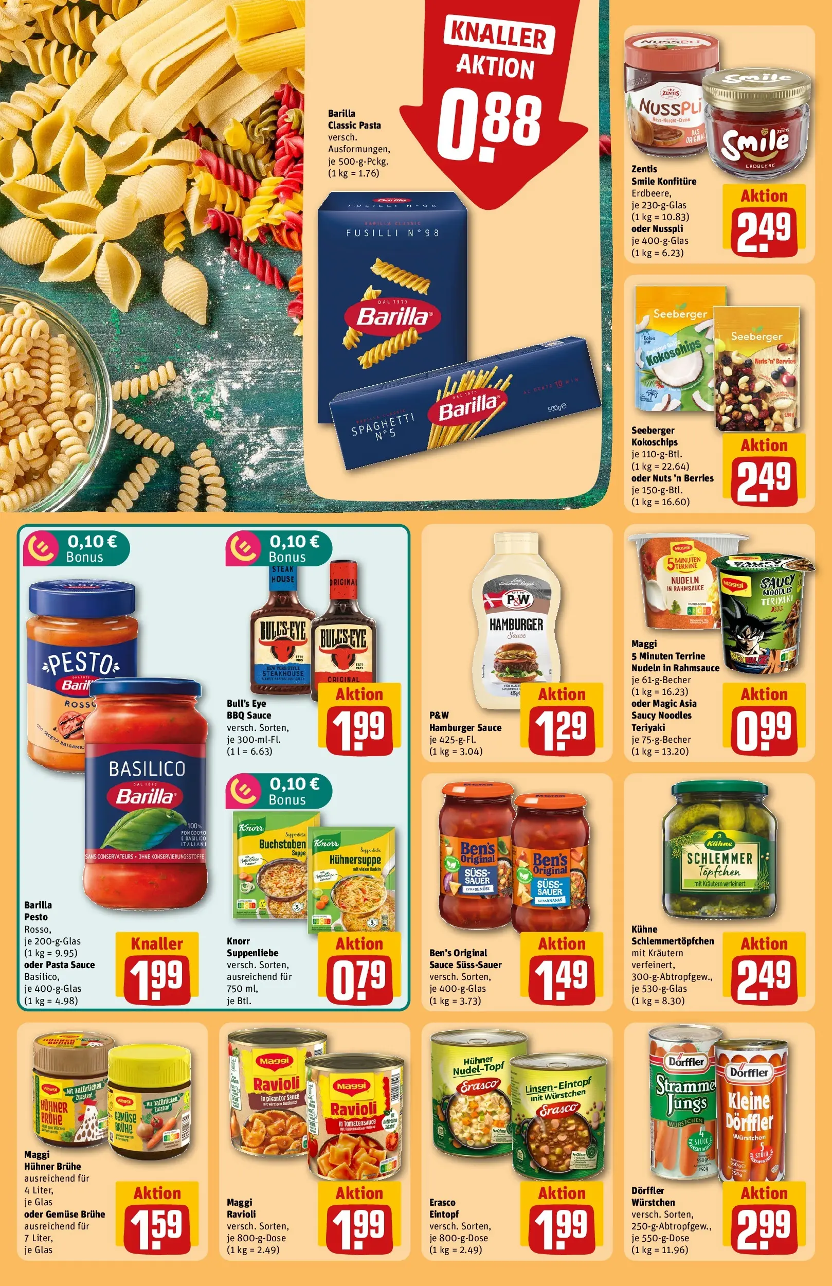 REWE Prospekt ab 29.06.2026 zum Blättern » Angebote | Seite: 24 | Produkte: Maggi, Barilla pesto, Pasta, Nudeln