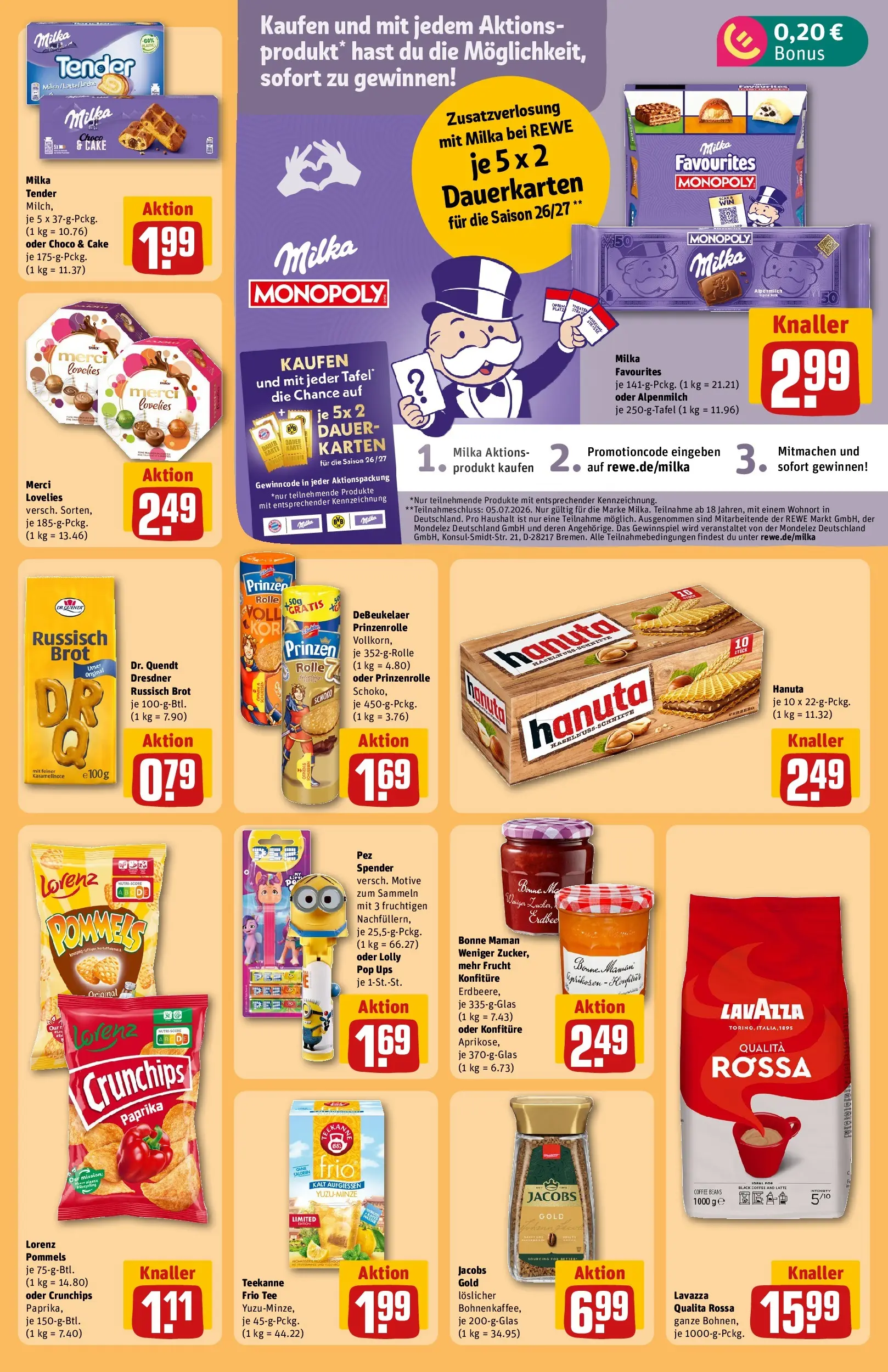 REWE Prospekt ab 29.06.2026 zum Blättern » Angebote | Seite: 25 | Produkte: Merci, Milch, Milka, Bonne maman