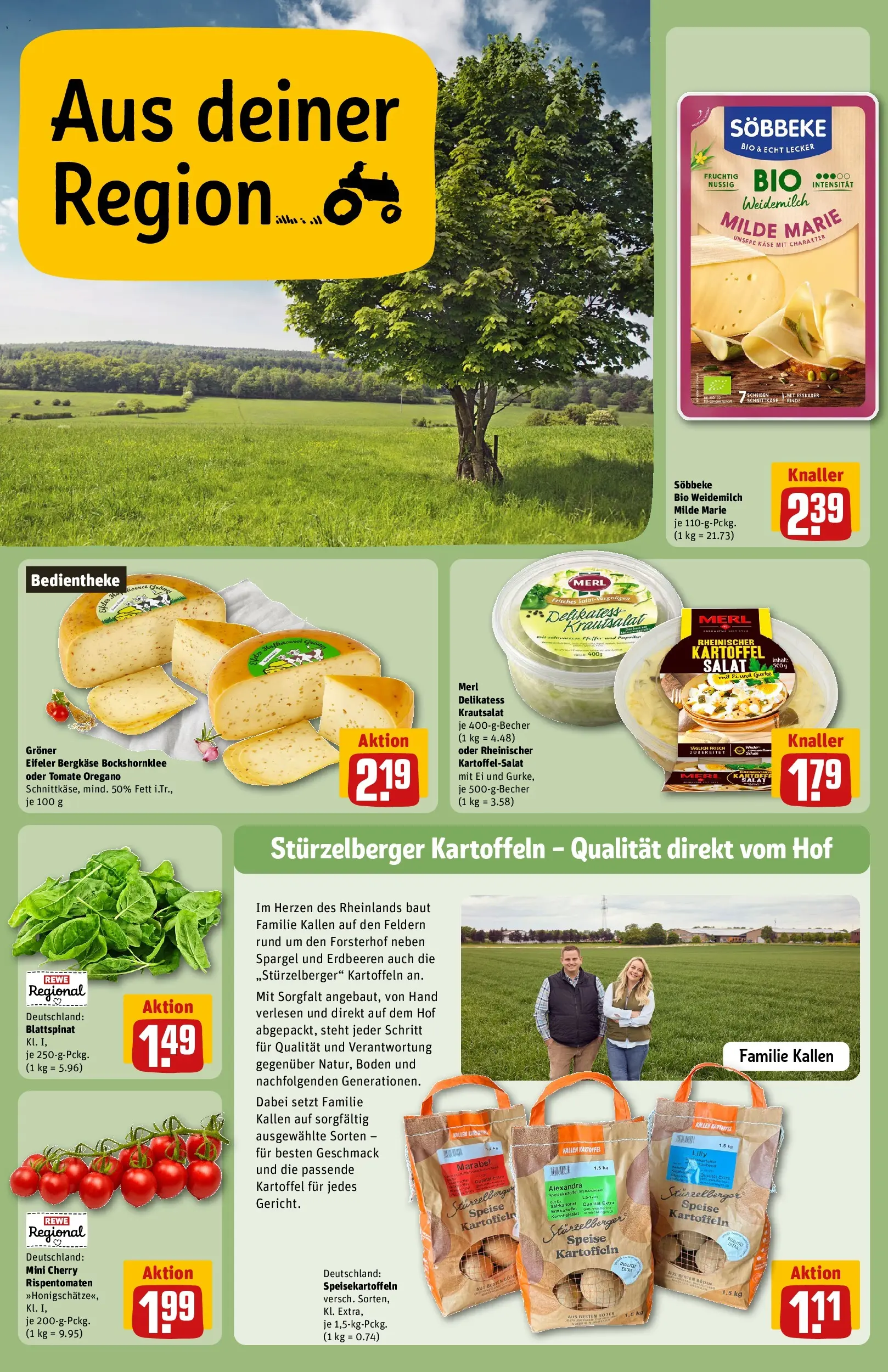 REWE Prospekt ab 29.06.2026 zum Blättern » Angebote | Seite: 26 | Produkte: Käse, Kartoffeln, Erdbeeren, Salat