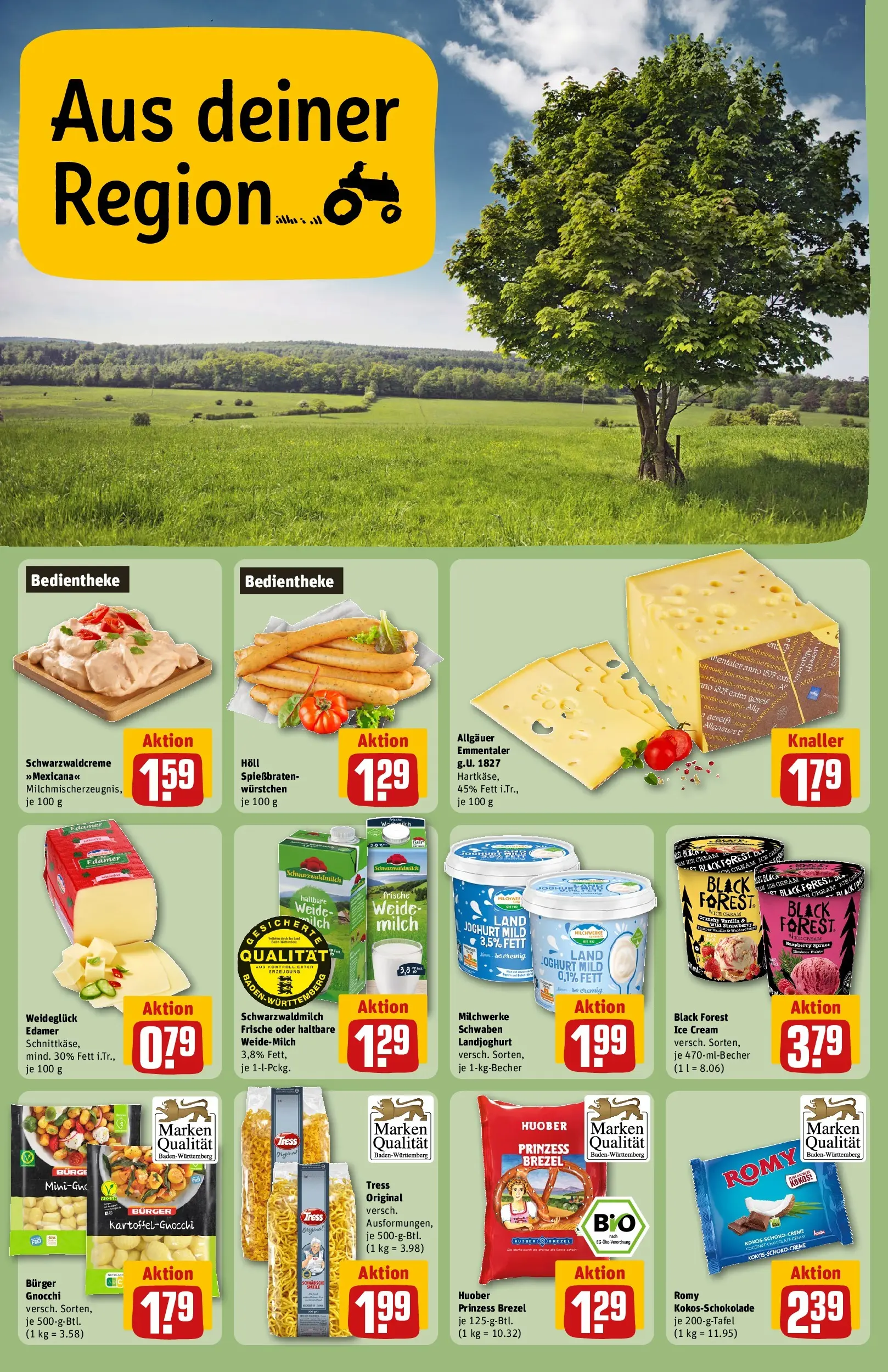 REWE Prospekt ab 29.06.2026 zum Blättern » Angebote | Seite: 24 | Produkte: Milch, Joghurt, Burger, Edamer