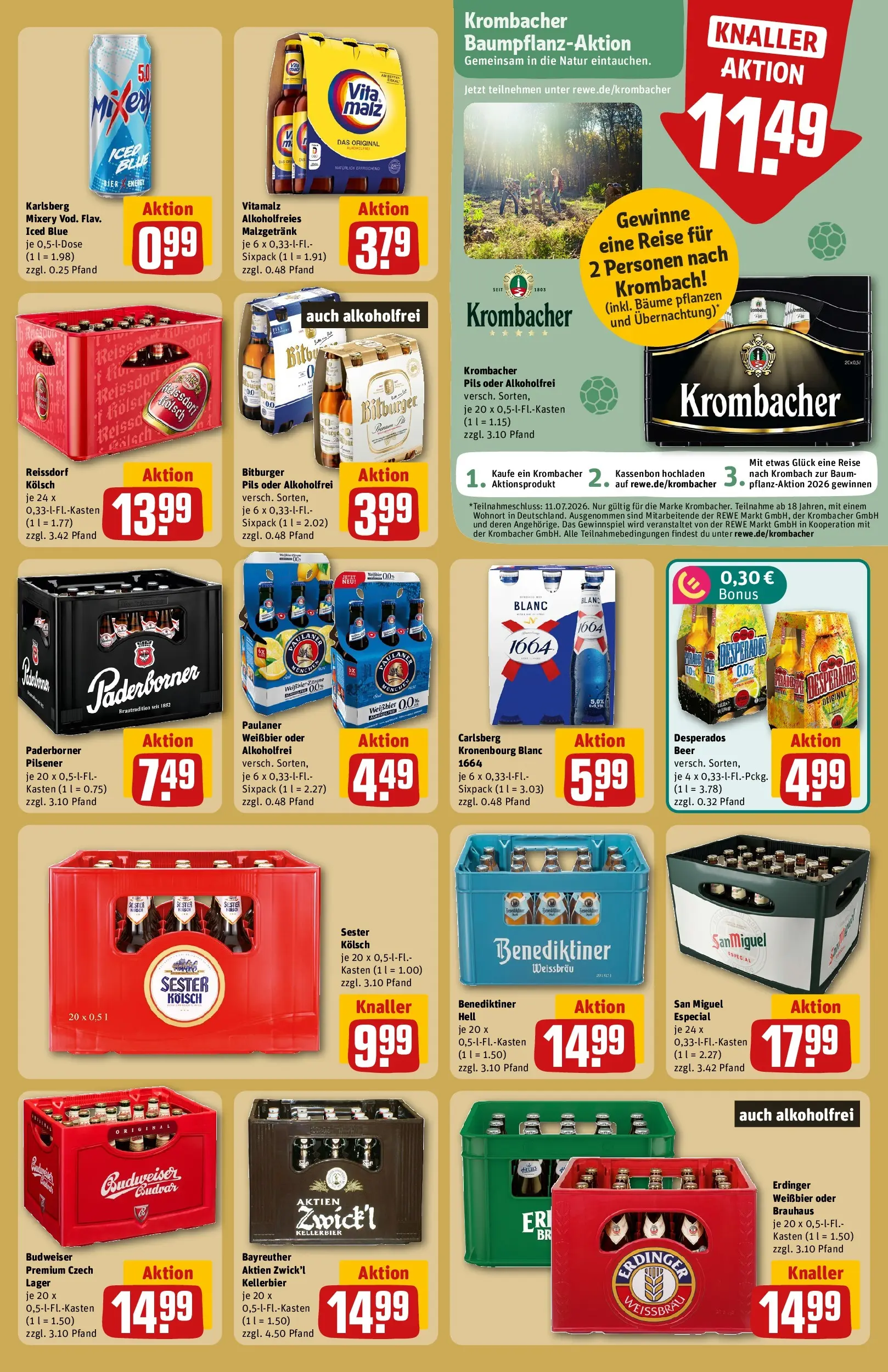 REWE Prospekt ab 29.06.2026 zum Blättern » Angebote | Seite: 21 | Produkte: Bitburger, Bier, Weißbier, Krombacher