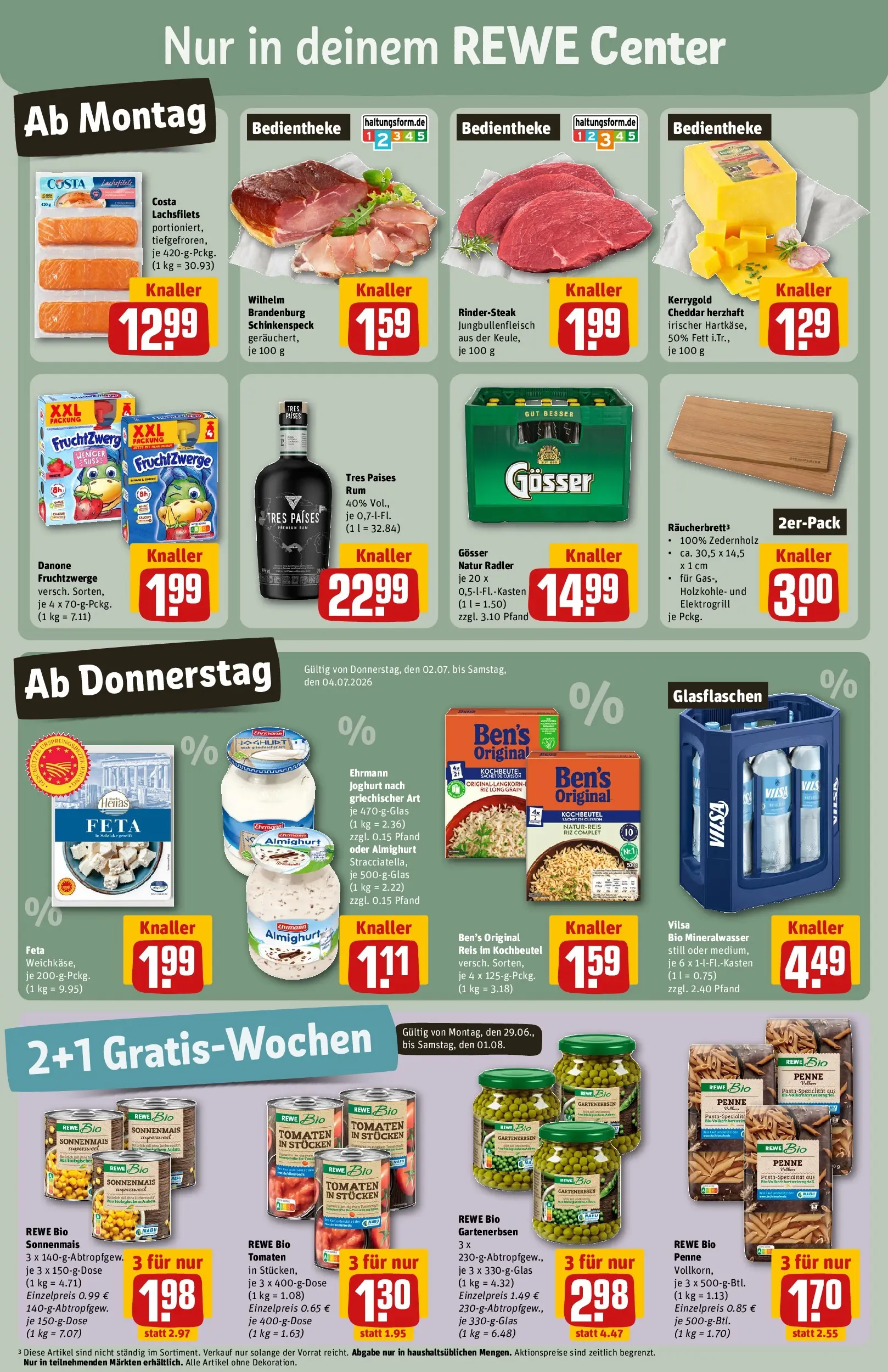 REWE Prospekt ab 29.06.2026 zum Blättern » Angebote | Seite: 5 | Produkte: Feta, Joghurt, Tomaten, Mineralwasser