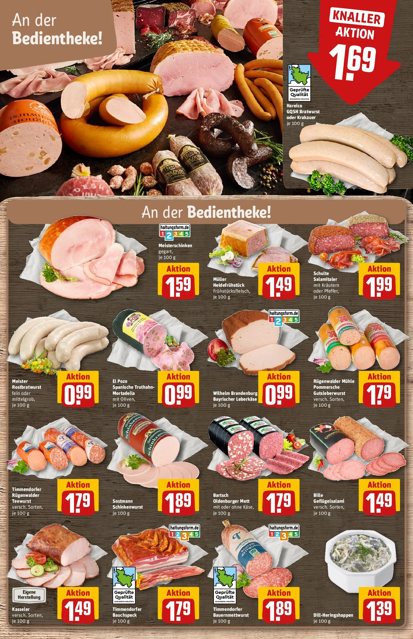 REWE Prospekt ab 29.06.2026 zum Blättern » Angebote | Seite: 14 | Produkte: Mühle, Bratwurst, Primer, Leberkase