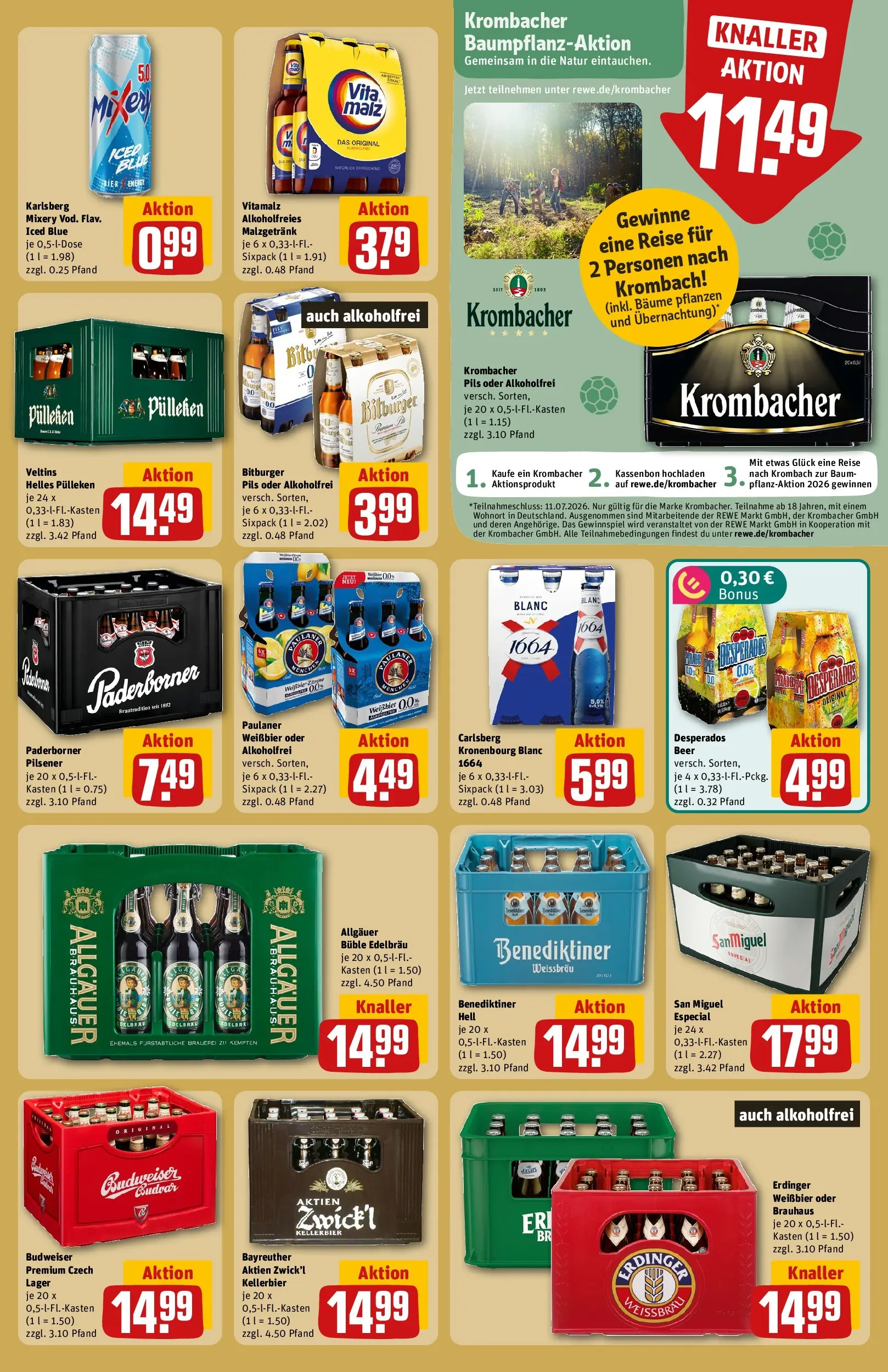 REWE Prospekt ab 29.06.2026 zum Blättern » Angebote | Seite: 21 | Produkte: Helles pulleken, Erdinger, Mixery, Paulaner