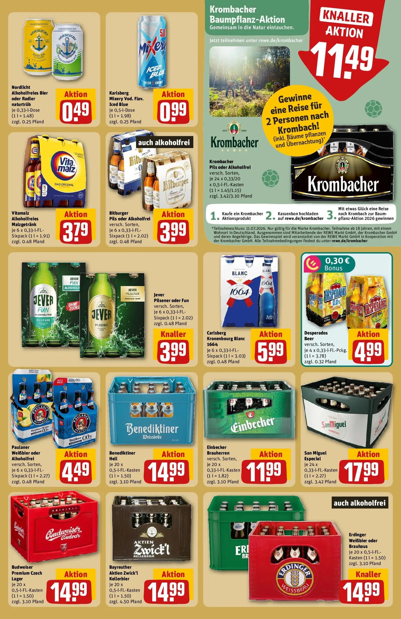 REWE Prospekt ab 29.06.2026 zum Blättern » Angebote | Seite: 25 | Produkte: Bitburger, Weißbier, Desperados, Krombacher