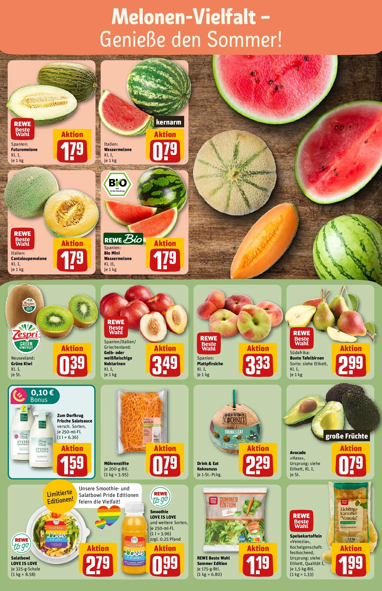 REWE Prospekt ab 29.06.2026 zum Blättern » Angebote | Seite: 8 | Produkte: Nektarinen, Avocado, Wassermelone, Kiwi