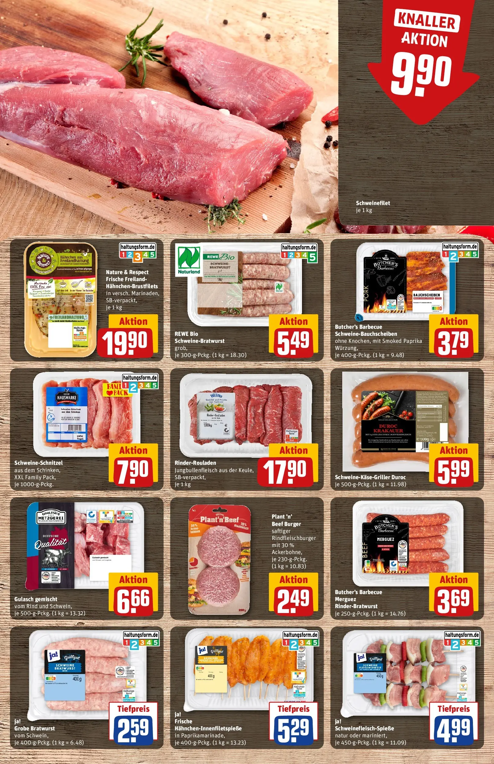 REWE Prospekt ab 29.06.2026 zum Blättern » Angebote | Seite: 11 | Produkte: Rinderrouladen, Burger, Schweinefilet, Gulasch