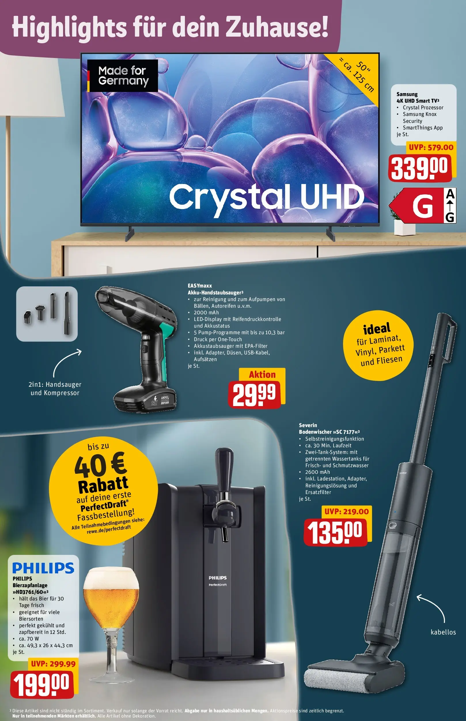 REWE Prospekt ab 29.06.2026 zum Blättern » Angebote | Seite: 38 | Produkte: Philips, Bier, Samsung