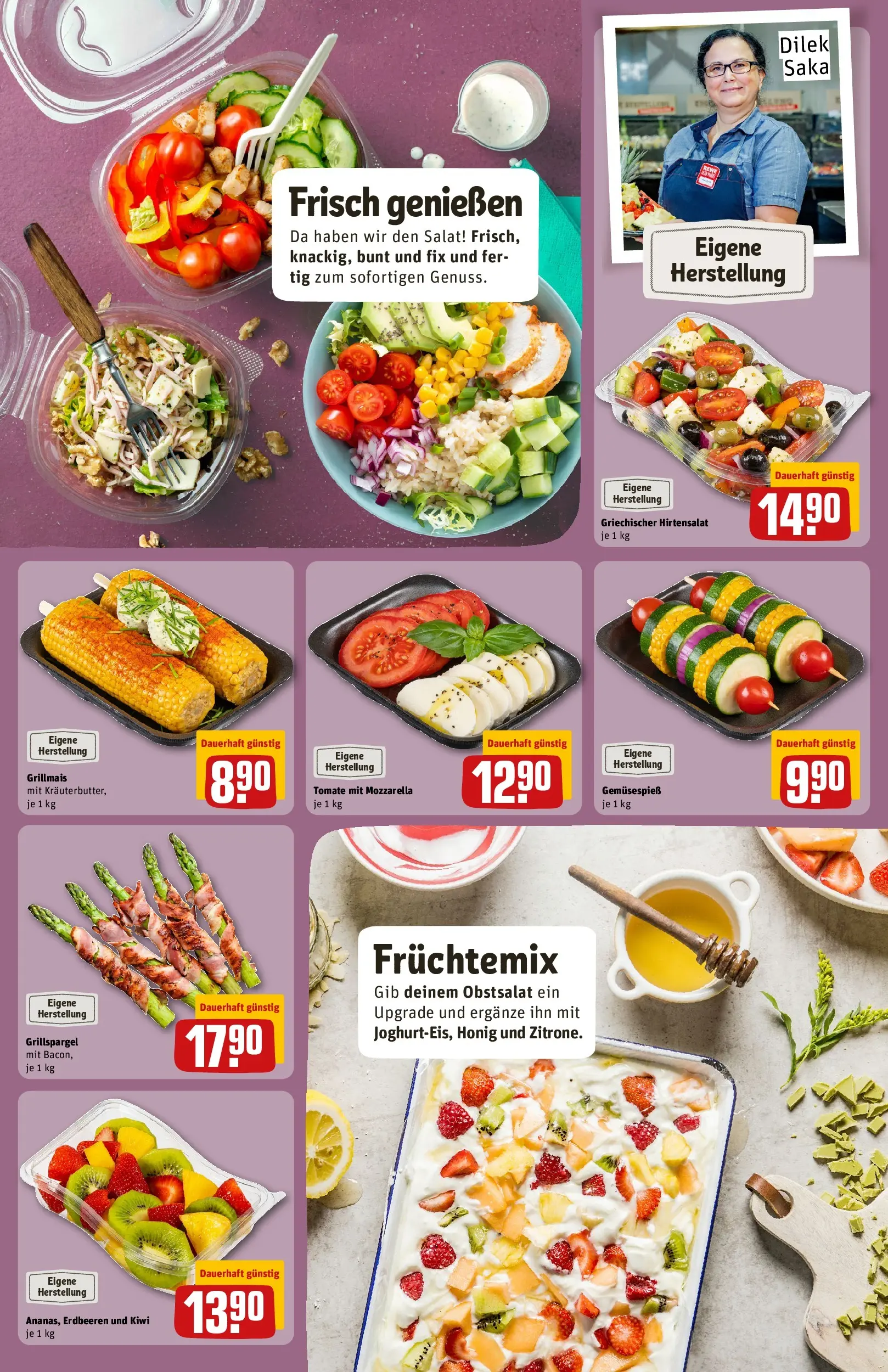 REWE Prospekt ab 29.06.2026 zum Blättern » Angebote | Seite: 17 | Produkte: Mozzarella, Erdbeeren, Kiwi, Salat