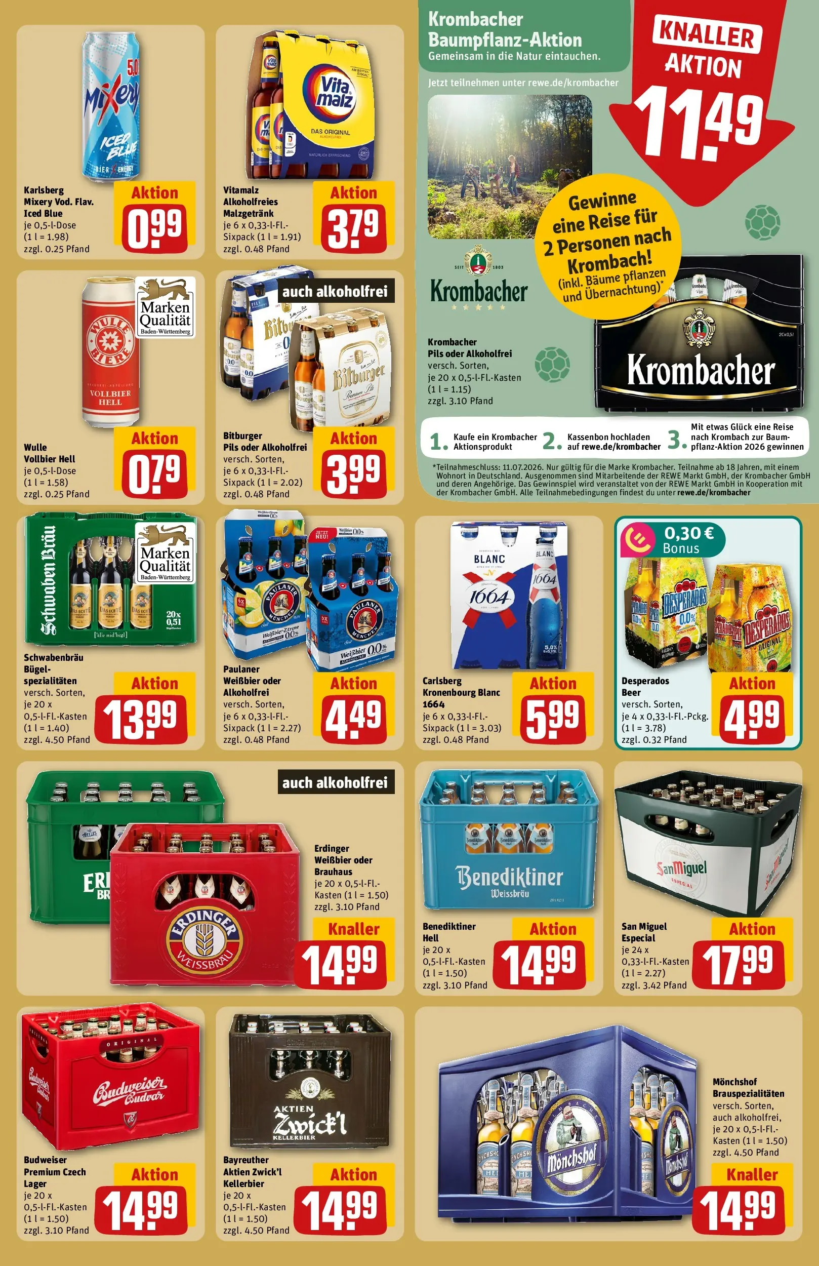 REWE Prospekt ab 29.06.2026 zum Blättern » Angebote | Seite: 19 | Produkte: Carlsberg, Bier, Pils, Budweiser
