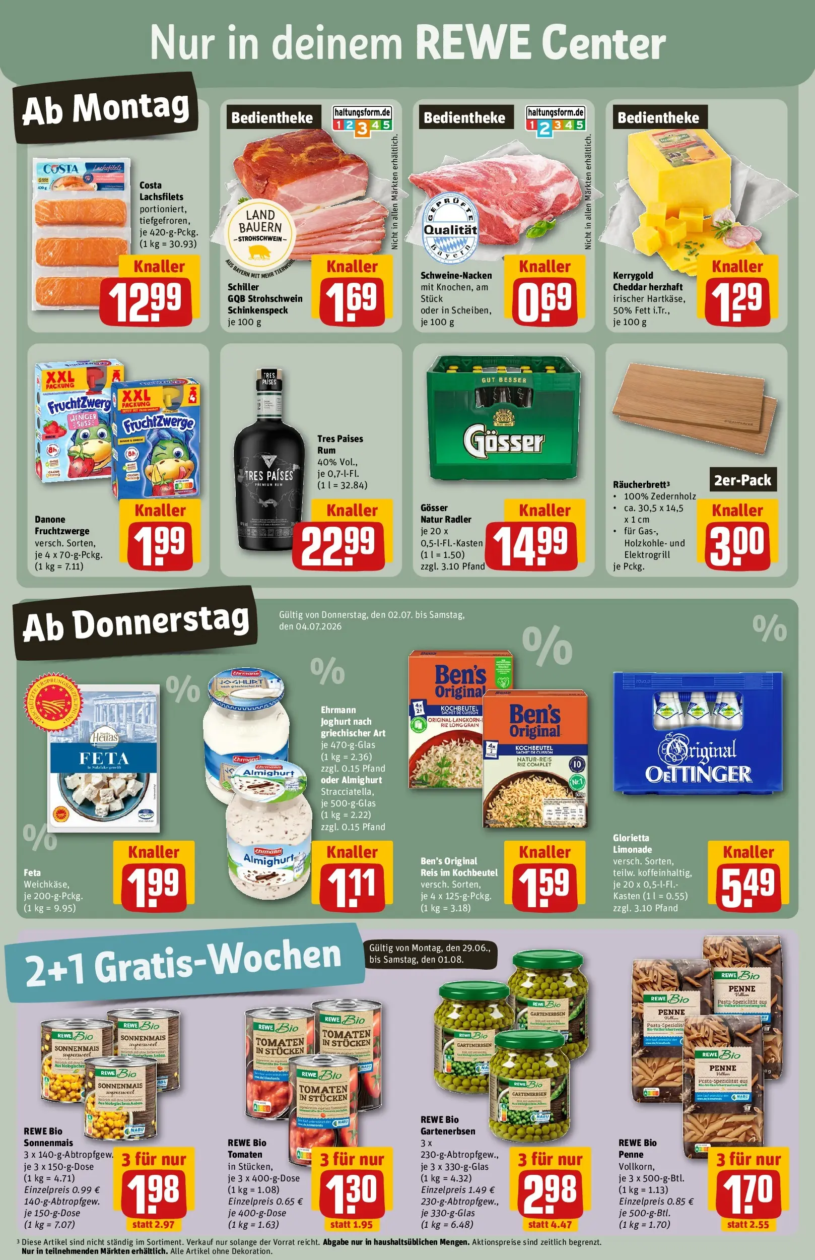 REWE Prospekt ab 29.06.2026 zum Blättern » Angebote | Seite: 3 | Produkte: Fruchtzwerge, Tomaten, Radler, Reis