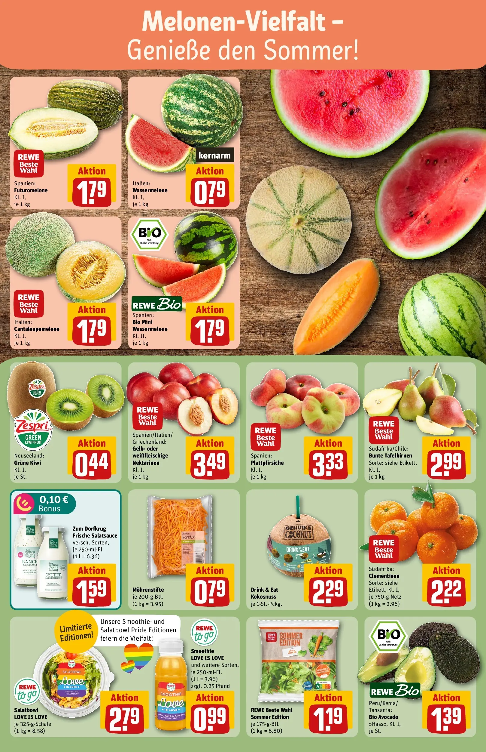REWE Prospekt ab 29.06.2026 zum Blättern » Angebote | Seite: 8 | Produkte: Nektarinen, Avocado, Wassermelone, Kiwi