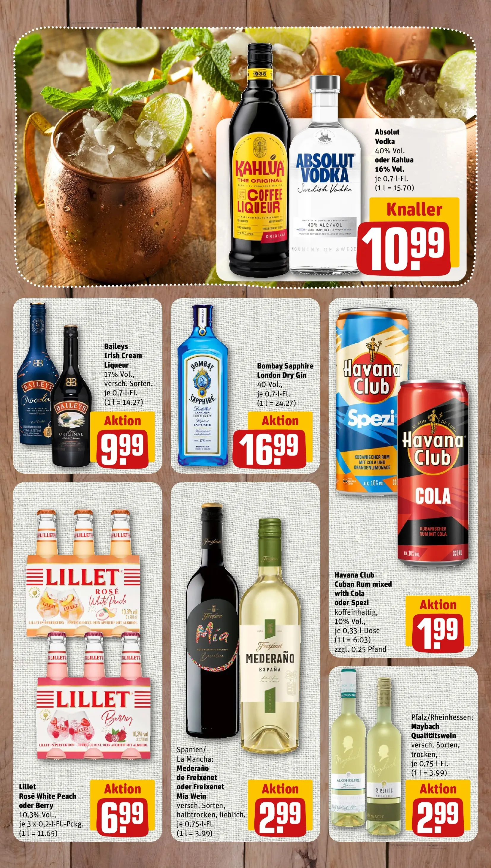 REWE Prospekt ab 29.06.2026 zum Blättern » Angebote | Seite: 14 | Produkte: Havana club, Cola, Lillet, Baileys