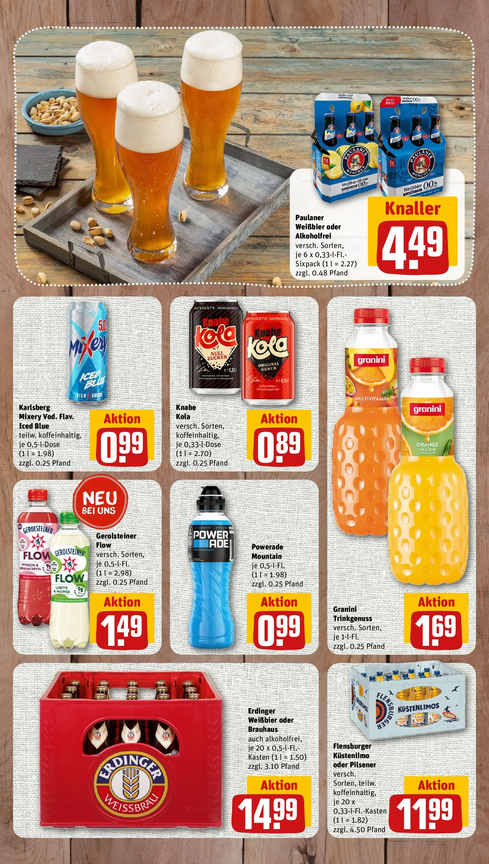 REWE Prospekt ab 29.06.2026 zum Blättern » Angebote | Seite: 15 | Produkte: Erdinger, Flensburger, Zucker, Mixery