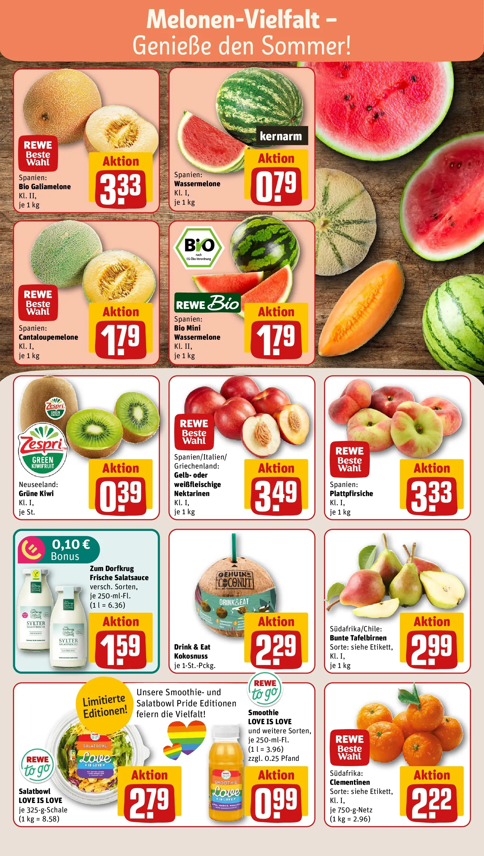REWE Prospekt ab 29.06.2026 zum Blättern » Angebote | Seite: 8 | Produkte: Nektarinen, Wassermelone, Kiwi