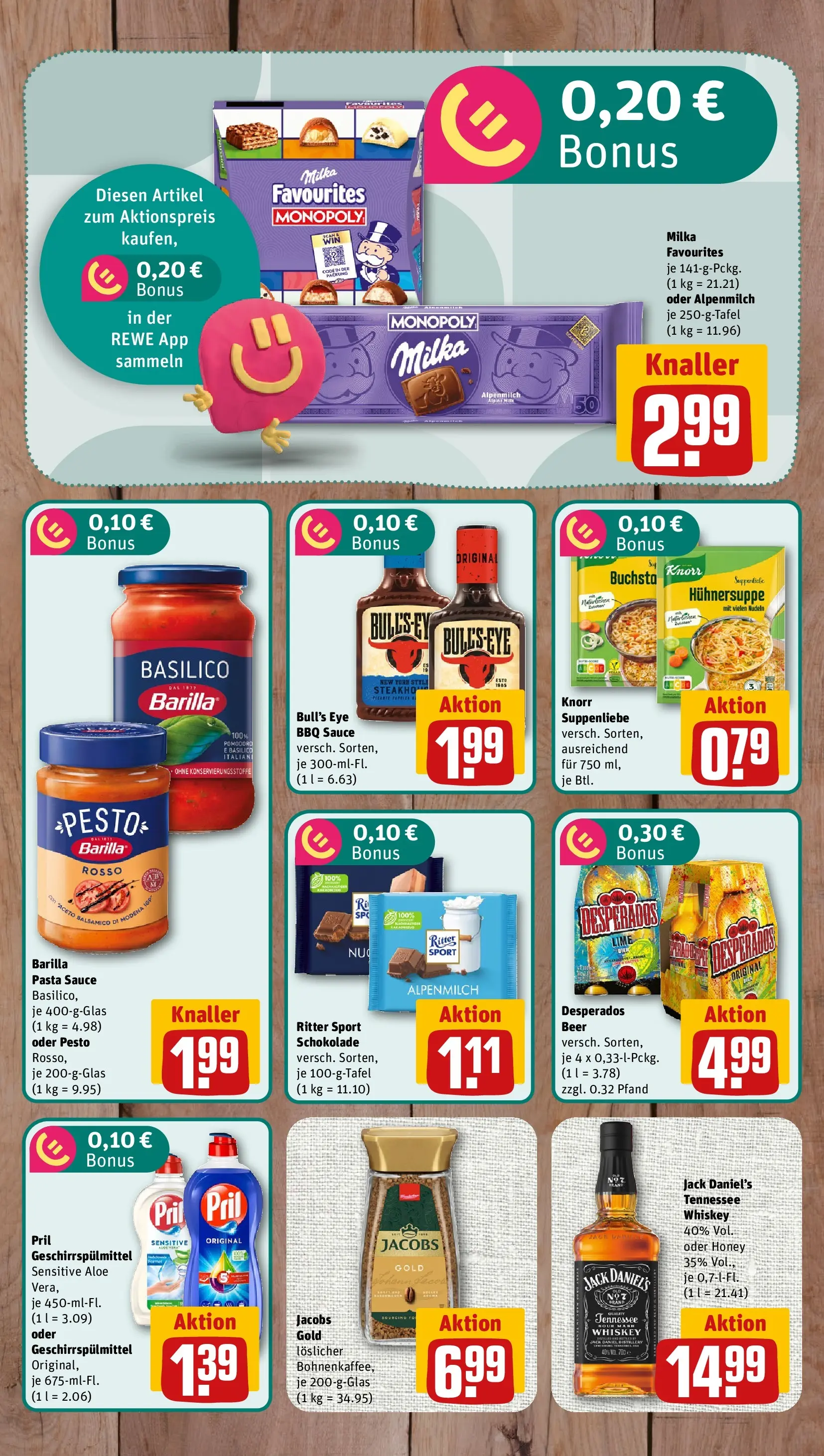REWE Prospekt ab 29.06.2026 zum Blättern » Angebote | Seite: 9 | Produkte: Schokolade, Desperados, Pril, Whiskey