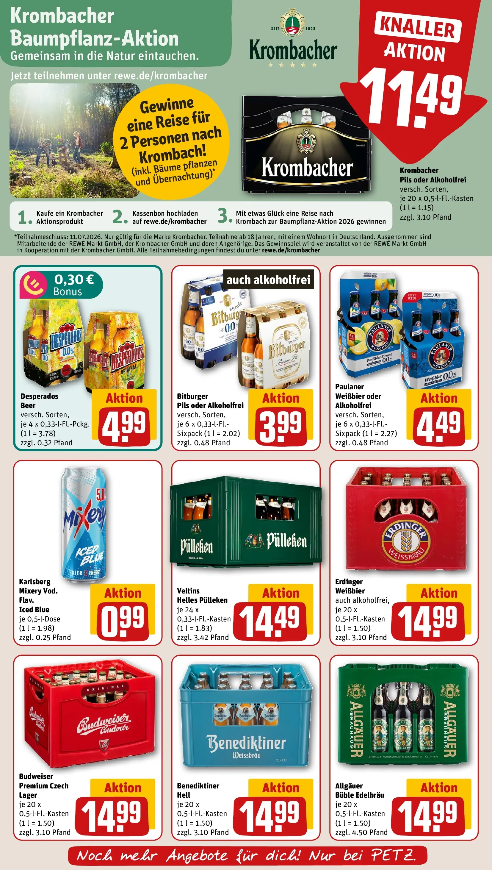REWE Prospekt ab 29.06.2026 zum Blättern » Angebote | Seite: 19 | Produkte: Helles pulleken, Zitrone, Budweiser, Paulaner