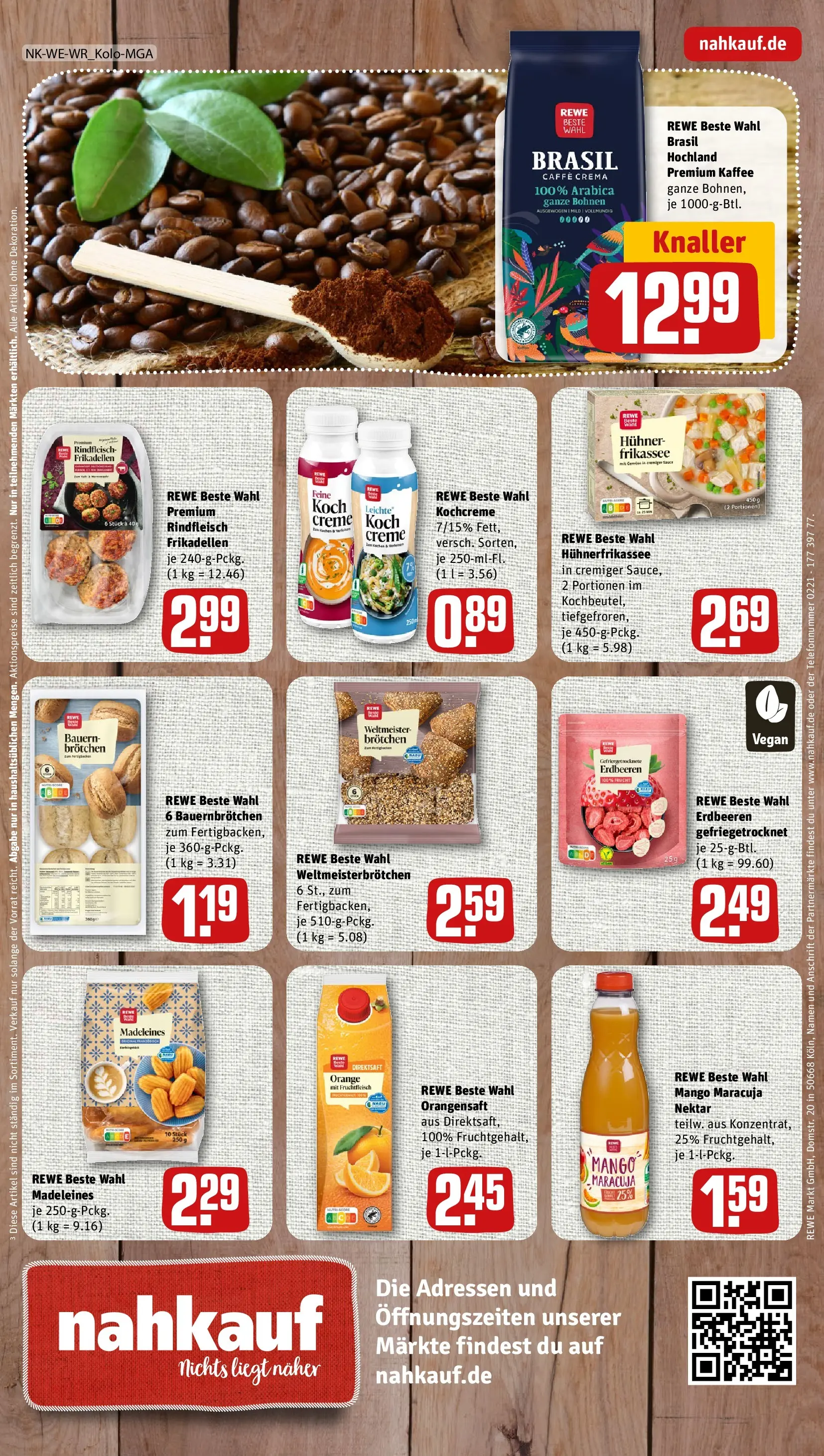 REWE Prospekt ab 29.06.2026 zum Blättern » Angebote | Seite: 12 | Produkte: Kaffee, Creme, Gemüse, Rindfleisch