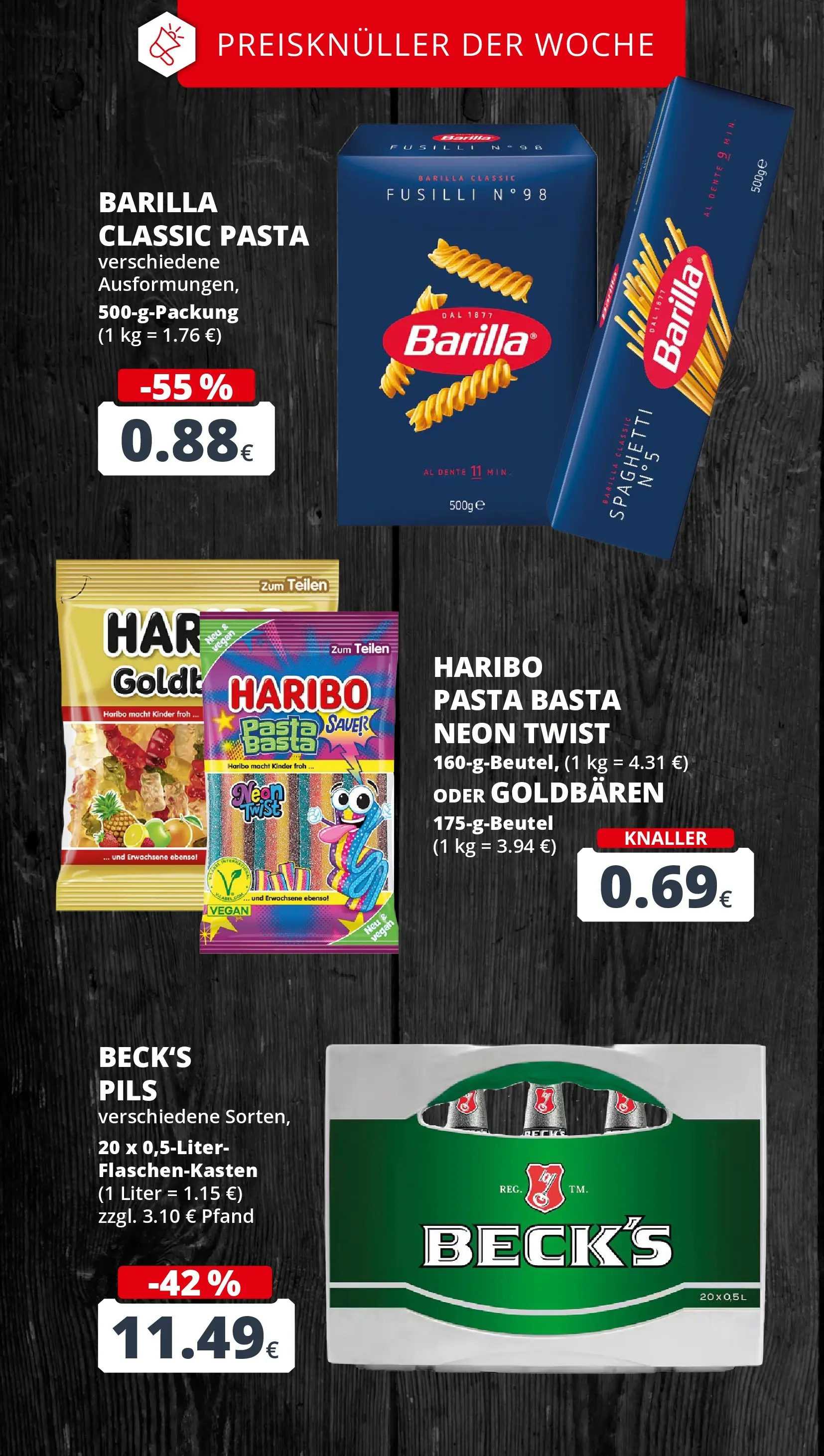 REWE Prospekt ab 29.06.2026 zum Blättern » Angebote | Seite: 3 | Produkte: Haribo, Barilla, Pils, Pasta
