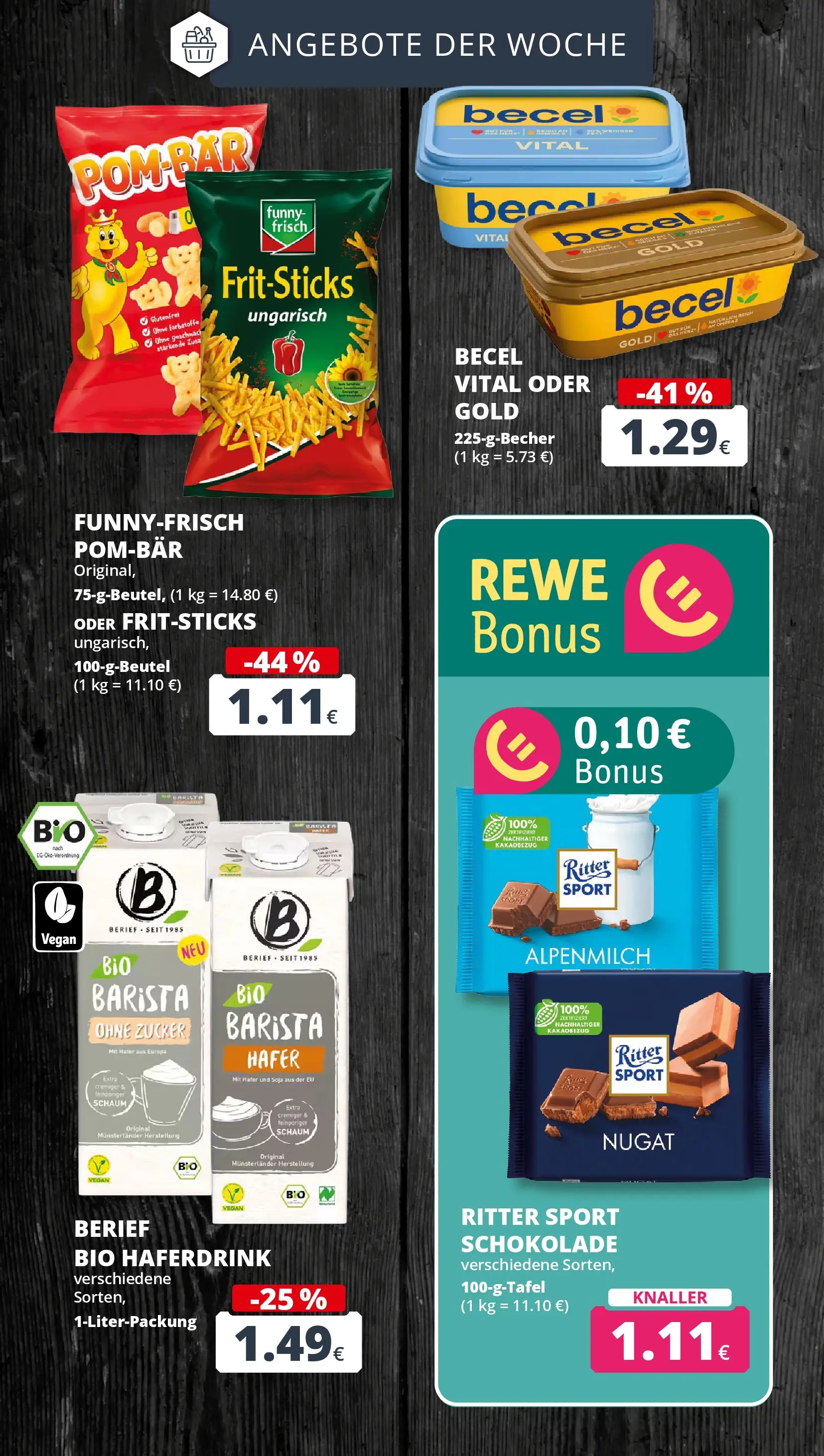 REWE Prospekt ab 29.06.2026 zum Blättern » Angebote | Seite: 4 | Produkte: Schokolade, Ritter sport, Funny frisch, Haferdrink