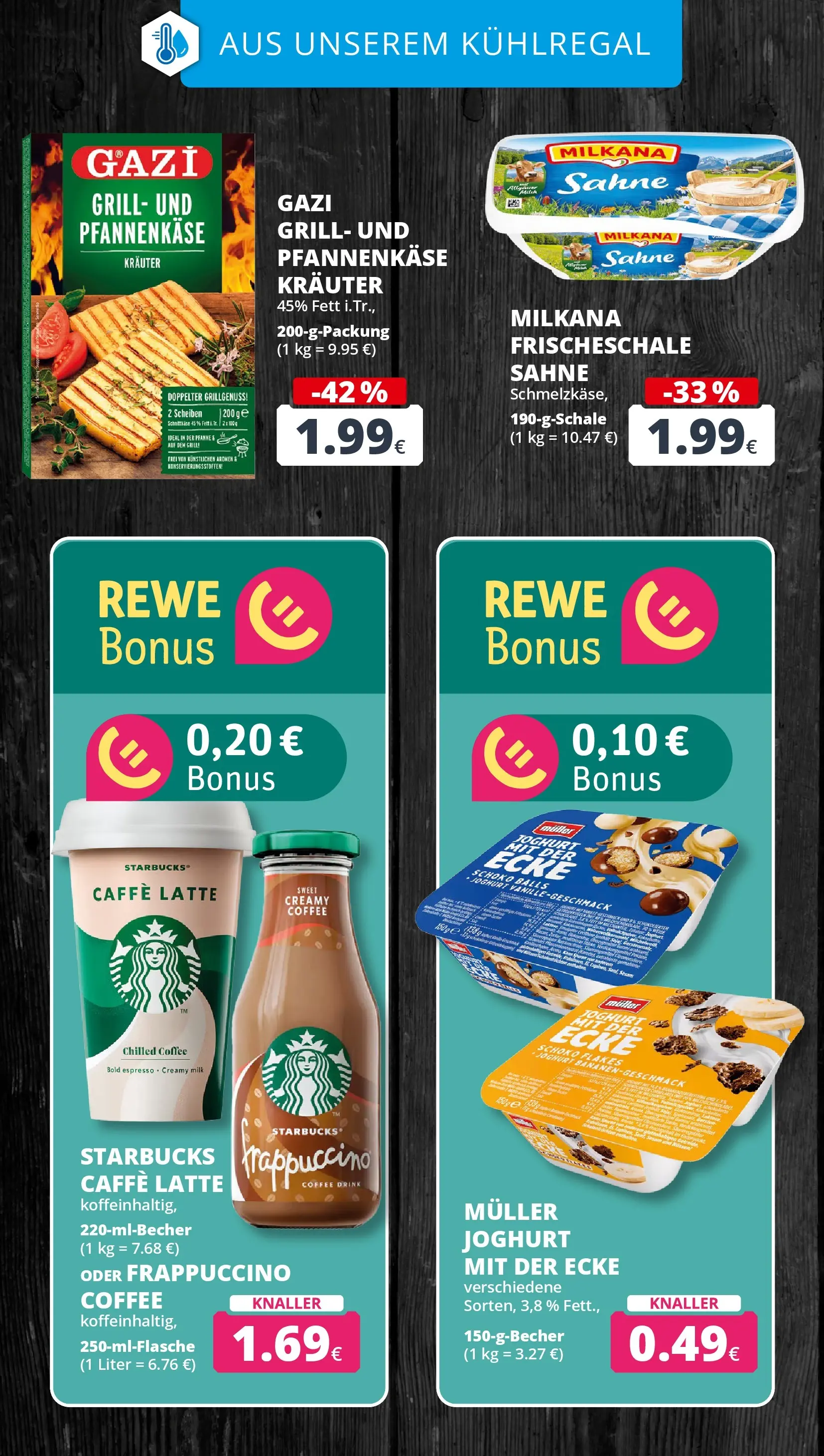 REWE Prospekt ab 29.06.2026 zum Blättern » Angebote | Seite: 15 | Produkte: Grill, Milkana, Starbucks, Sahne