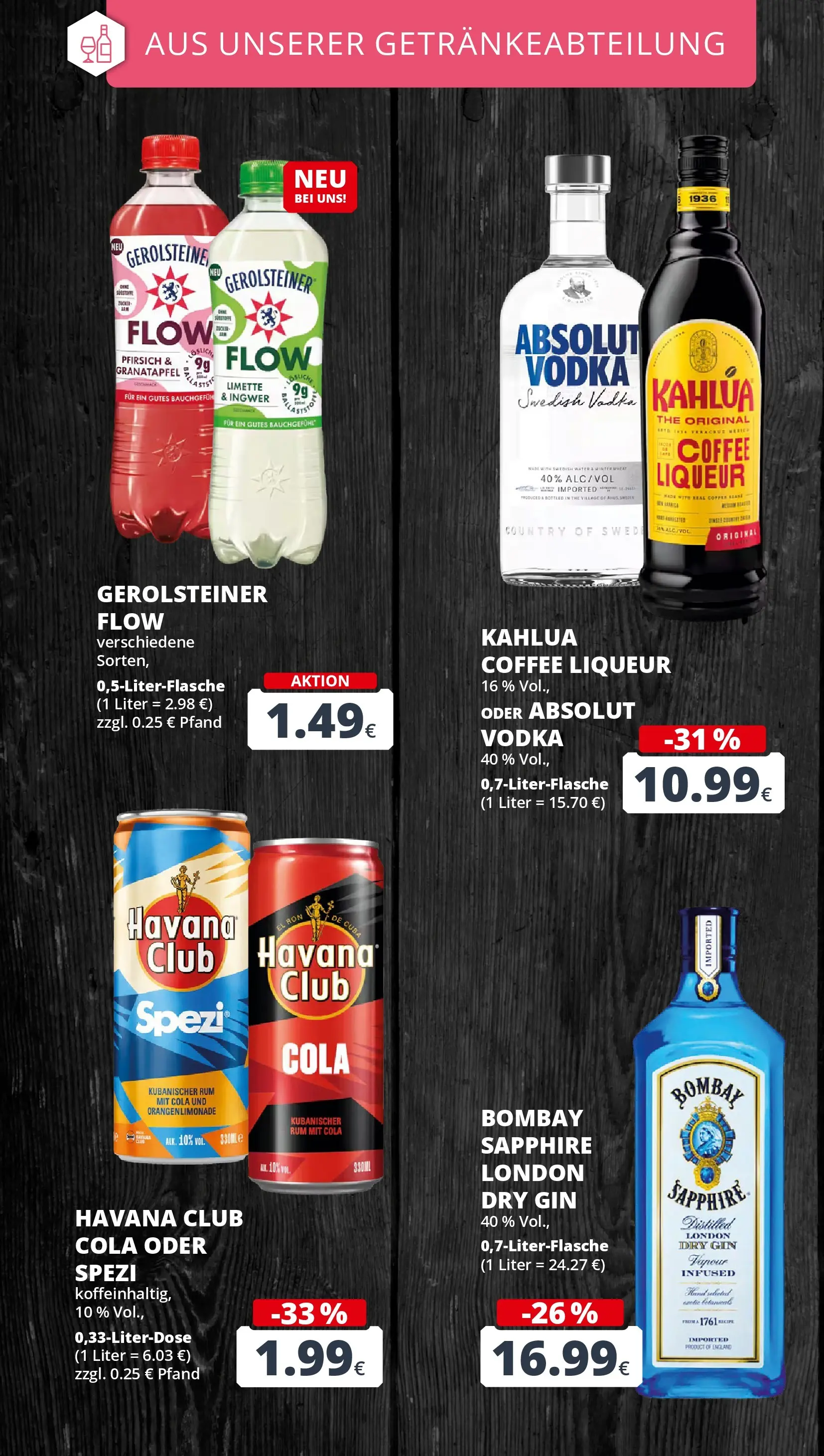 REWE Prospekt ab 29.06.2026 zum Blättern » Angebote | Seite: 21 | Produkte: Cola, Vodka, Gin, Gerolsteiner