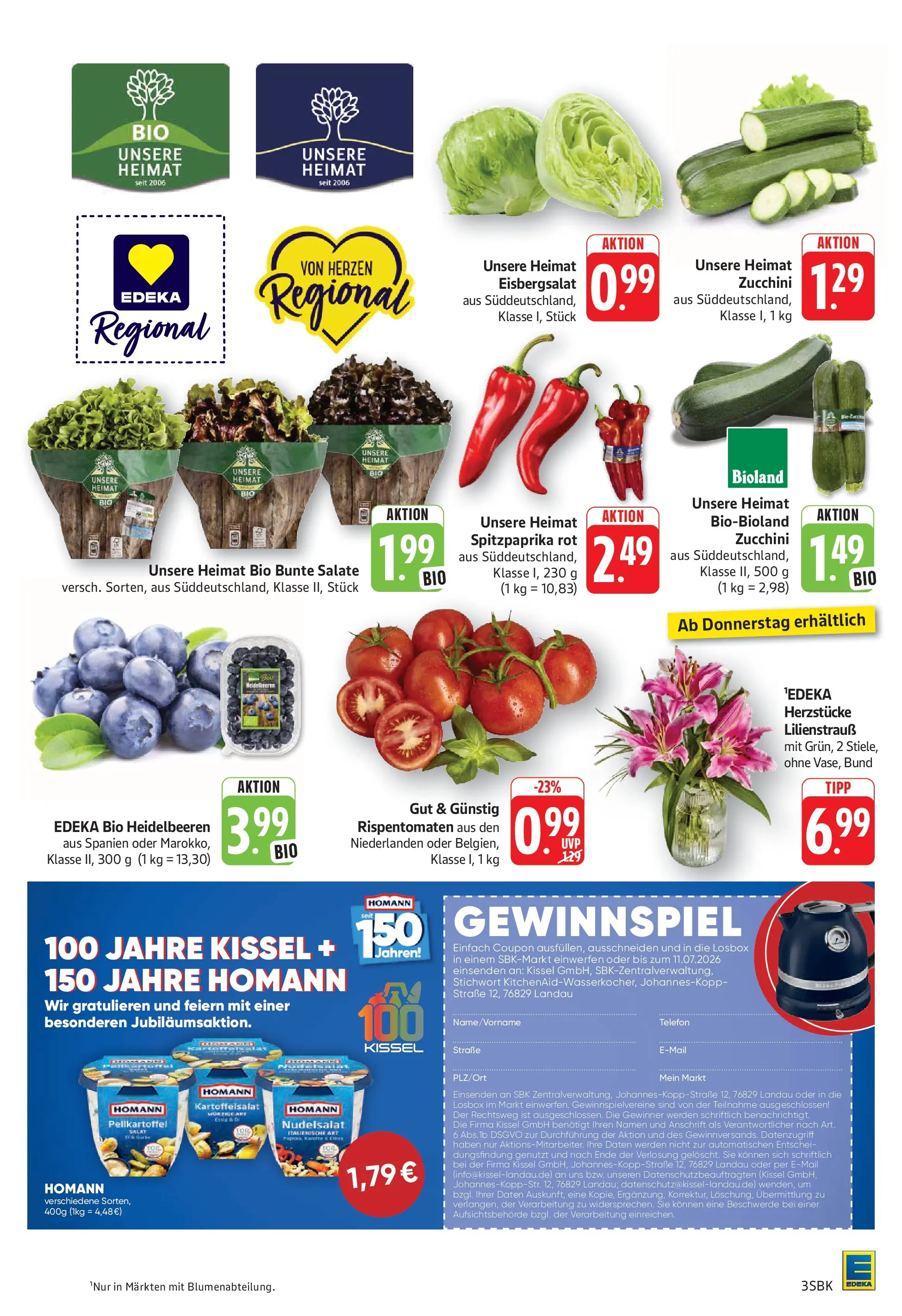 E center - E center: Wochenangebote (ab 28.06.2026) zum Blättern | Seite: 5 | Produkte: Eisbergsalat, Heidelbeeren, Salat, Telefon