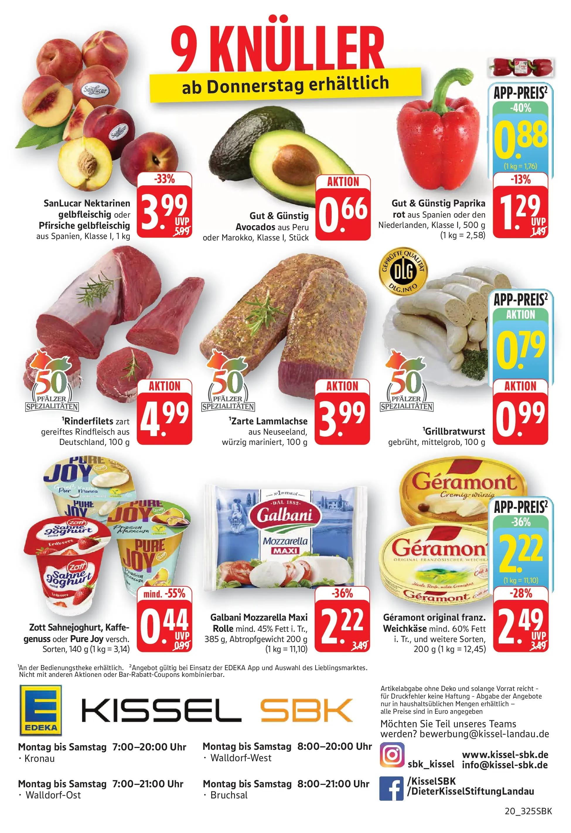 E center - E center: Wochenangebote (ab 28.06.2026) zum Blättern | Seite: 22 | Produkte: Joghurt, Mozzarella, Rindfleisch, Sahne