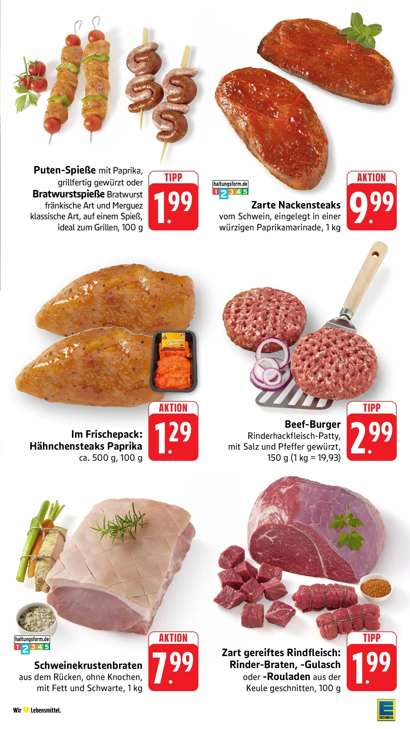 Edeka Prospekt Mössingen (ab 29.06.2026) » Angebote Online | Seite: 17 | Produkte: Nackensteaks, Bratwurst, Salz, Gulasch