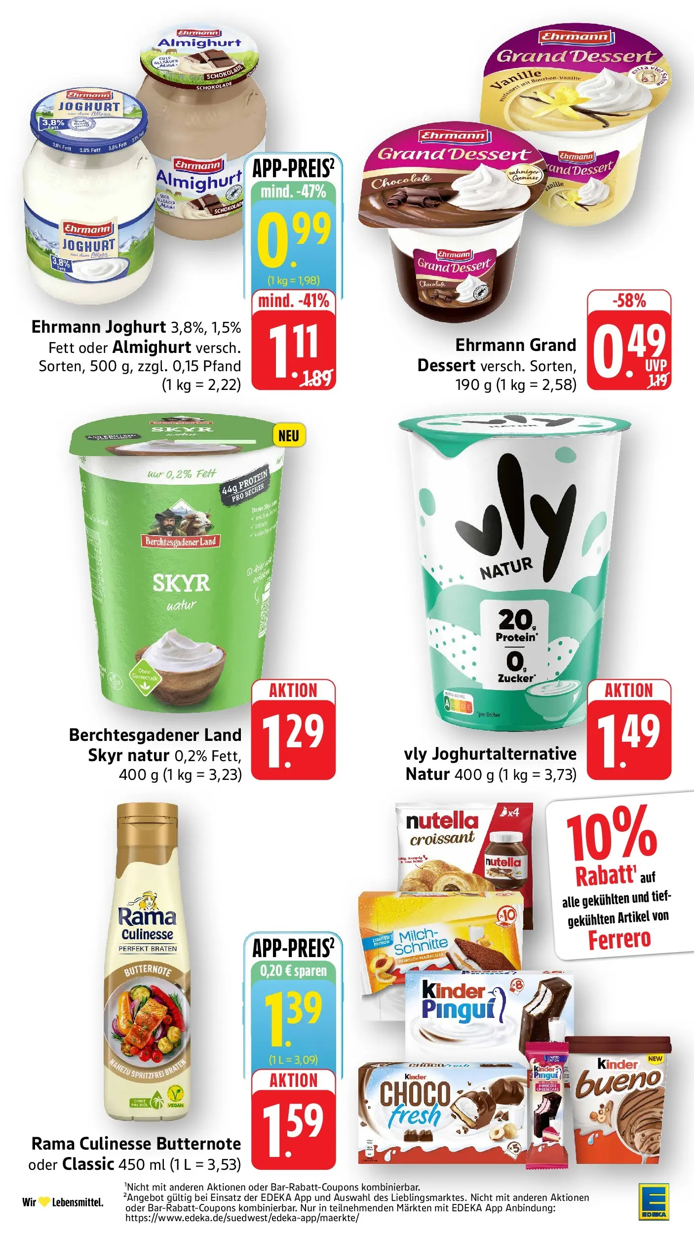 Edeka Prospekt Mössingen (ab 29.06.2026) » Angebote Online | Seite: 25 | Produkte: Rama, Ehrmann almighurt, Milch, Croissant