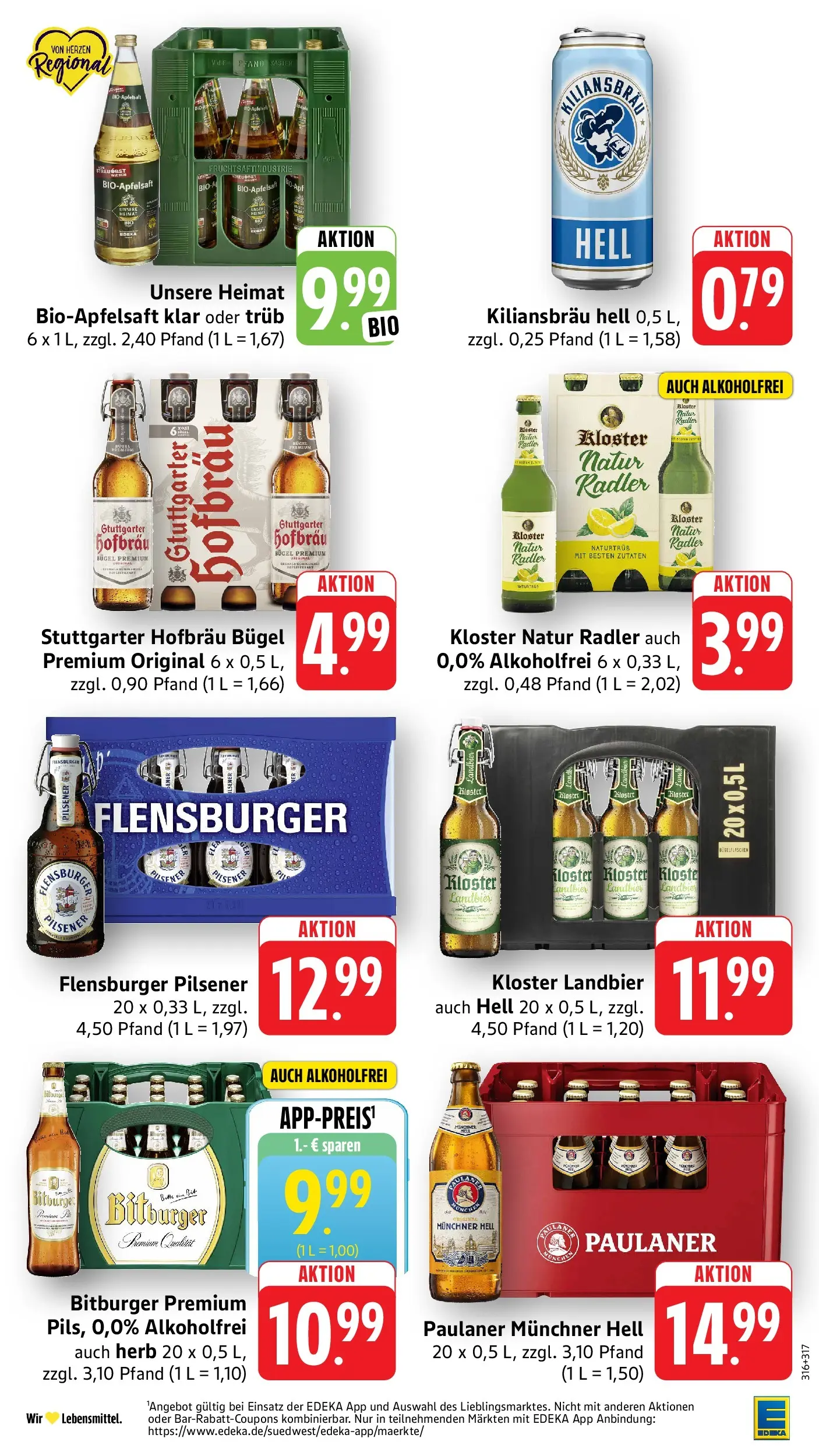 Edeka Prospekt Mössingen (ab 29.06.2026) » Angebote Online | Seite: 33 | Produkte: Bitburger, Flensburger, Radler, Paulaner