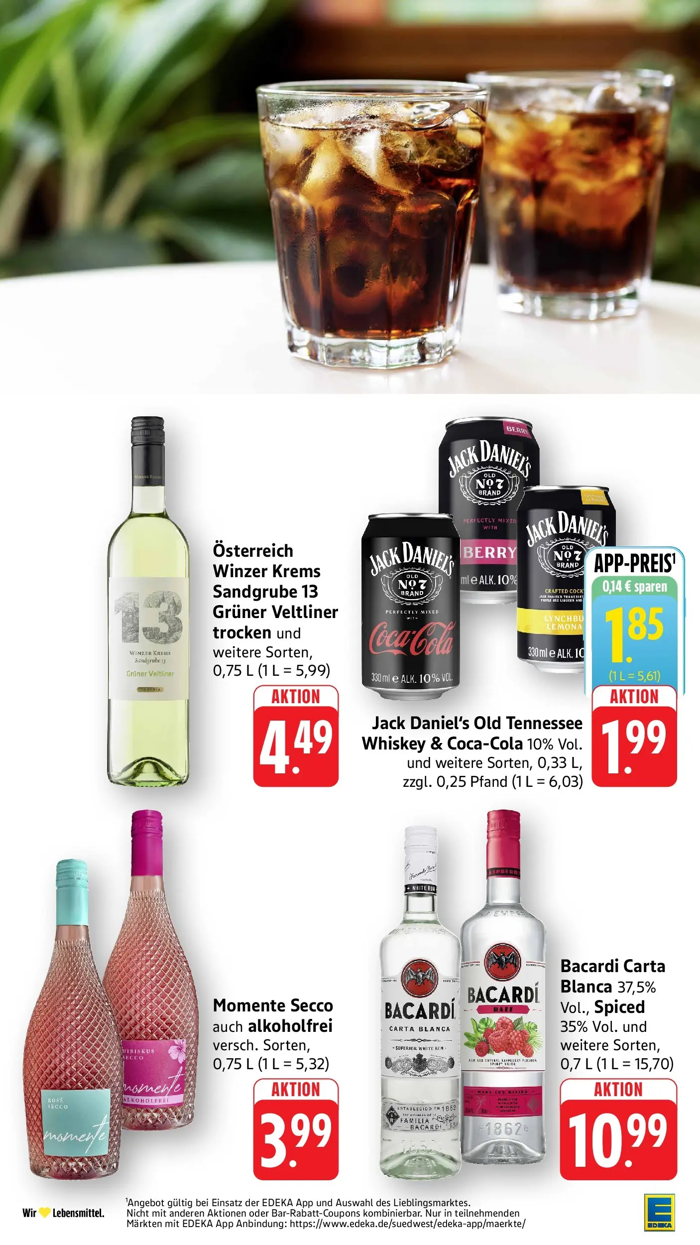 Edeka Prospekt Mössingen (ab 29.06.2026) » Angebote Online | Seite: 35 | Produkte: Bacardi, Coca cola, Cola, Jack Daniel's