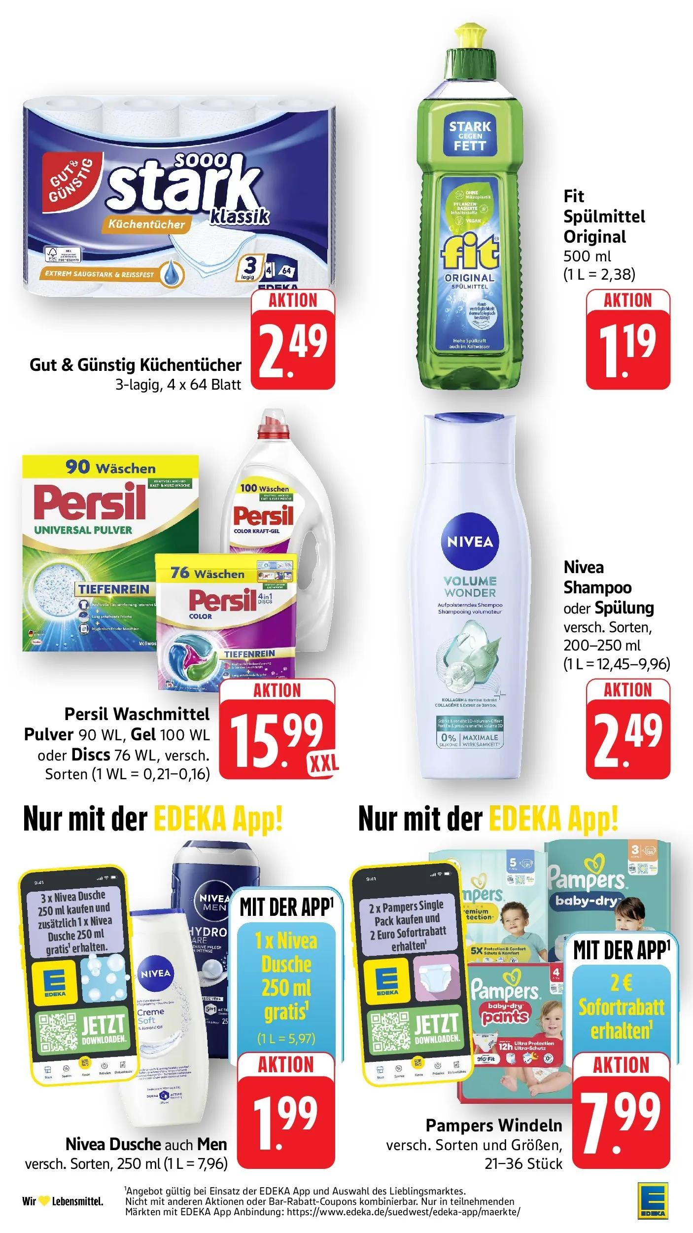 Edeka Prospekt Mössingen (ab 29.06.2026) » Angebote Online | Seite: 36 | Produkte: Pampers, Shampoo, Spülung, Creme