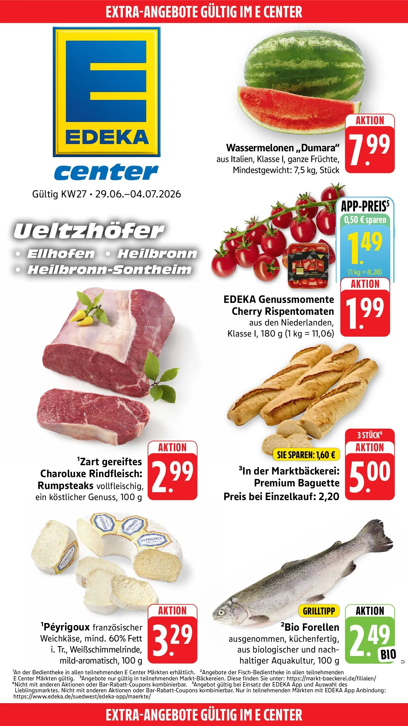 Edeka prospekt Heilbronn (ab 29.06.2026) » Angebote Online | Seite: 45 | Produkte: Baguette, Rindfleisch