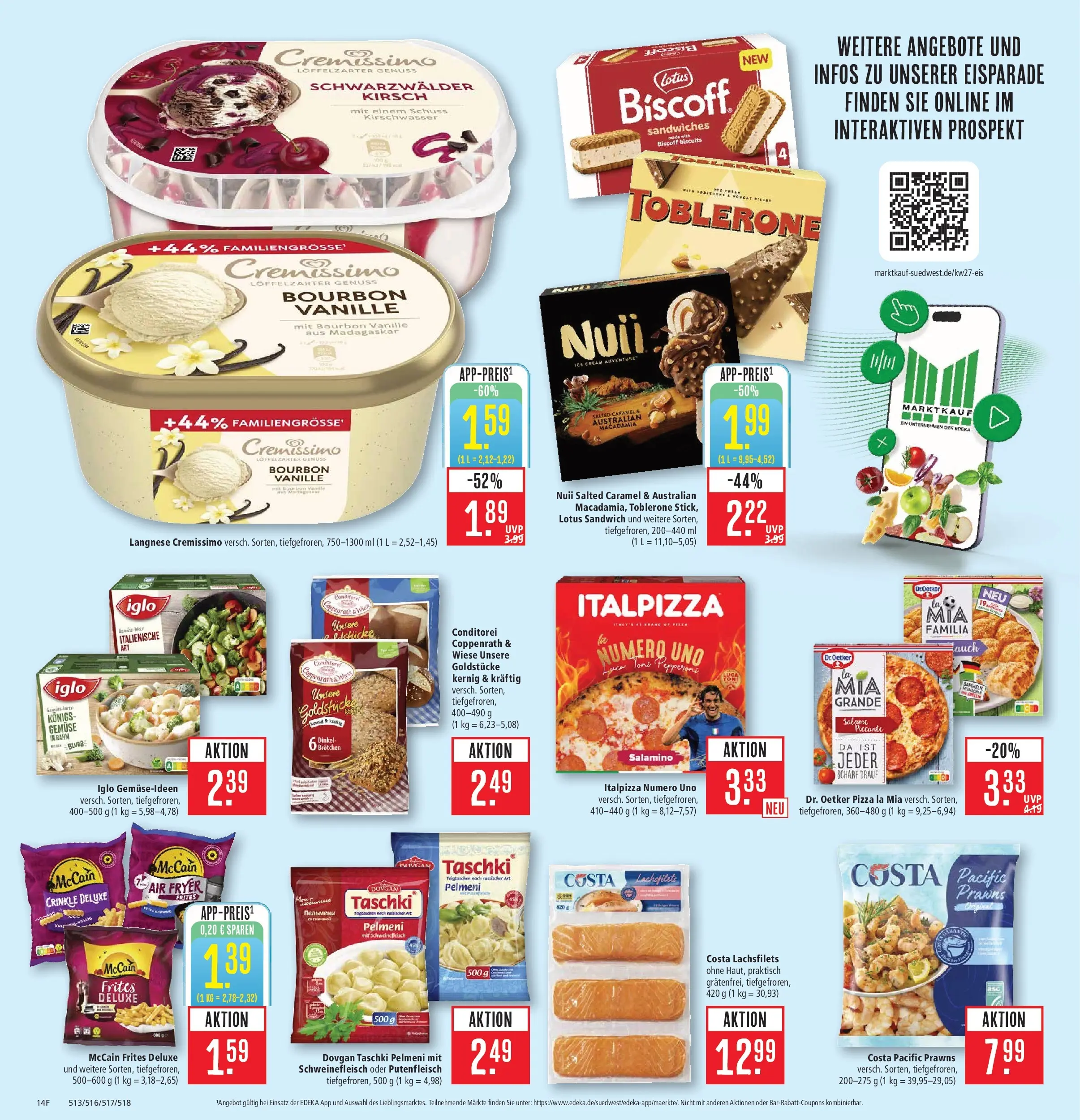 Marktkauf - Marktkauf: Wochenangebote (ab 29.06.2026) » Angebote online | Seite: 20 | Produkte: Cremissimo, Iglo, McCain, Gemüse