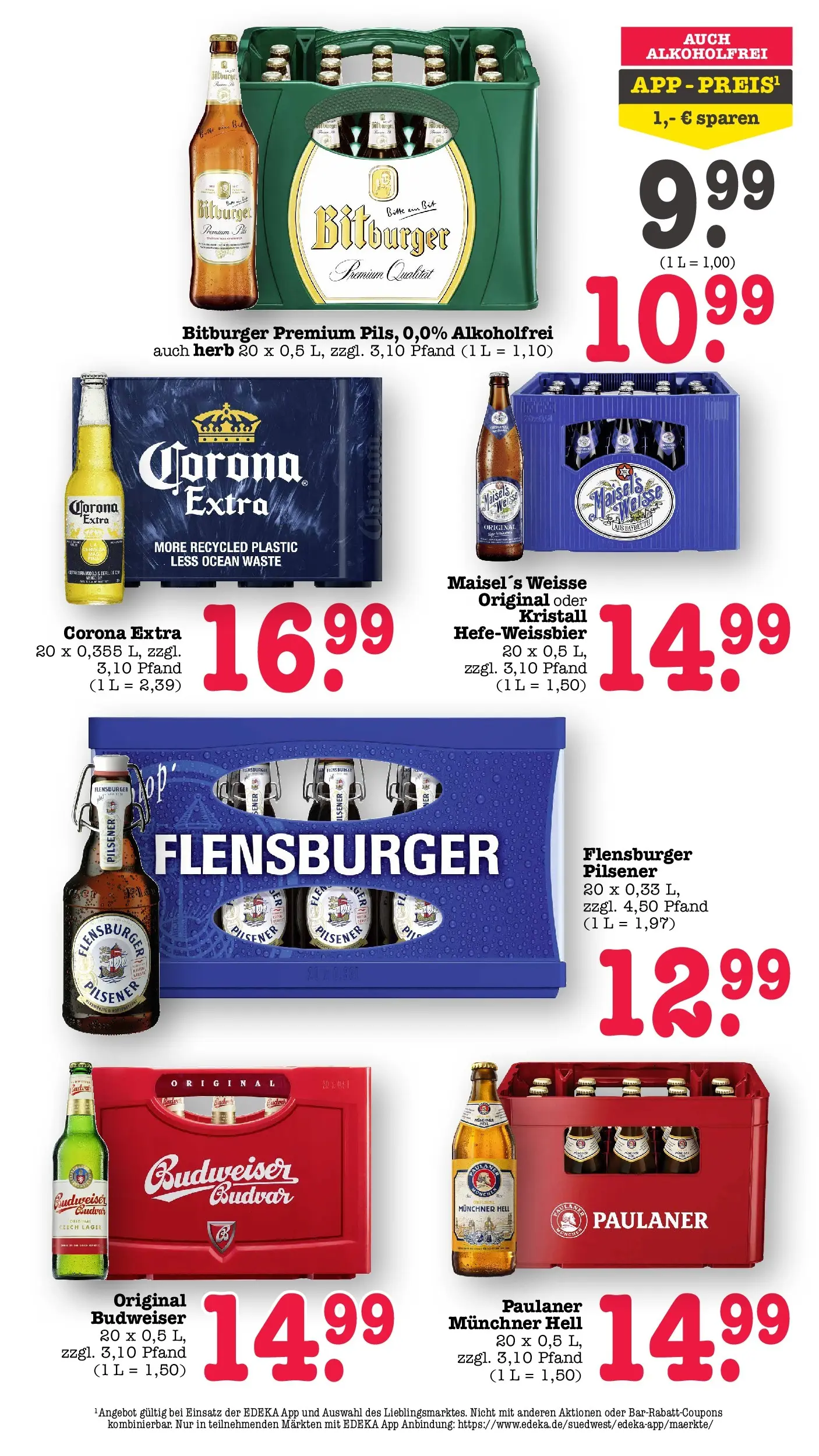 Edeka prospekt Offenbach (ab 29.06.2026) » Angebote Online | Seite: 45 | Produkte: Bitburger, Burger, Flensburger, Paulaner