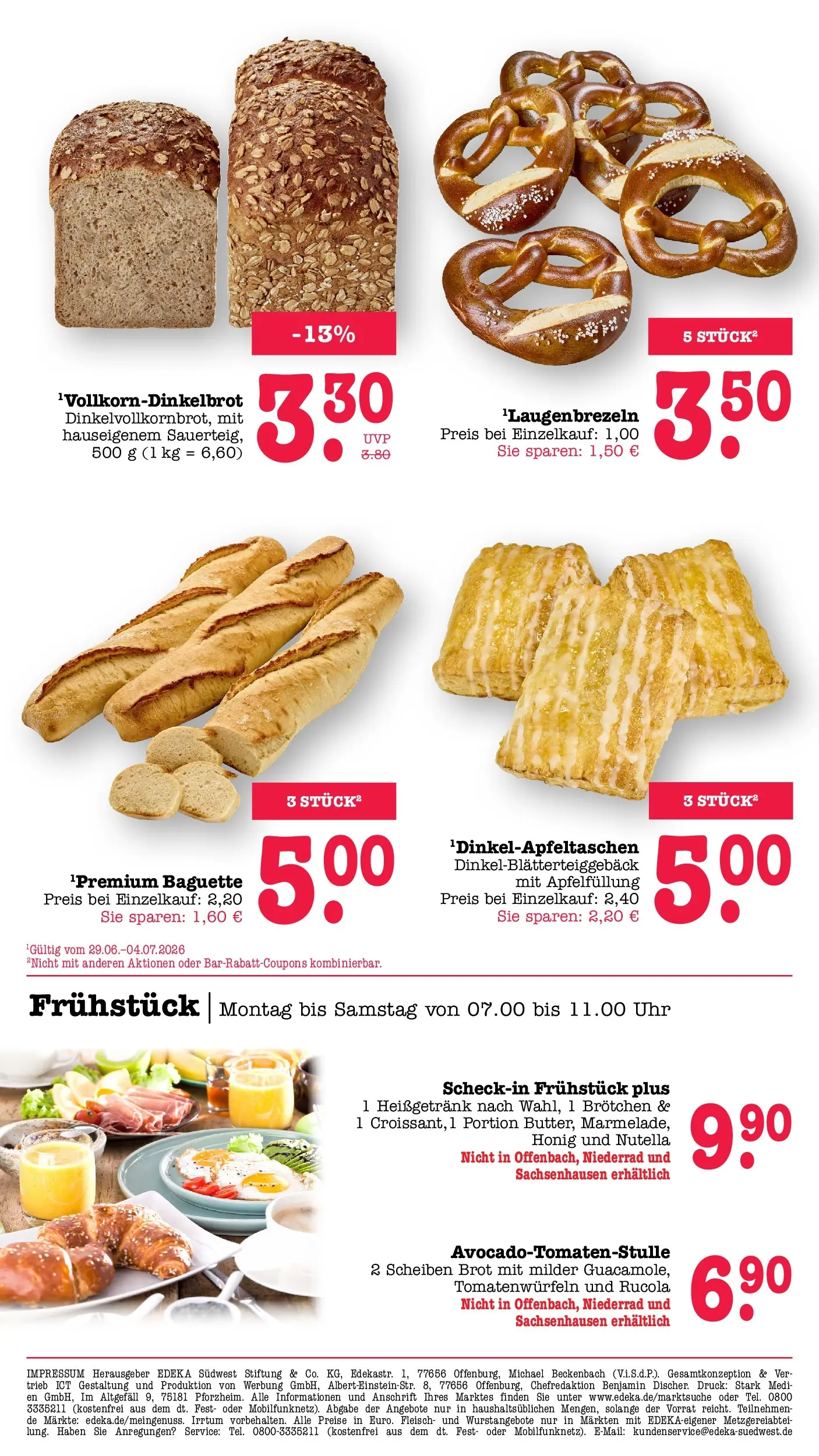 Edeka prospekt Offenbach (ab 29.06.2026) » Angebote Online | Seite: 18 | Produkte: Rucola, Brot, Fleisch, Uhr