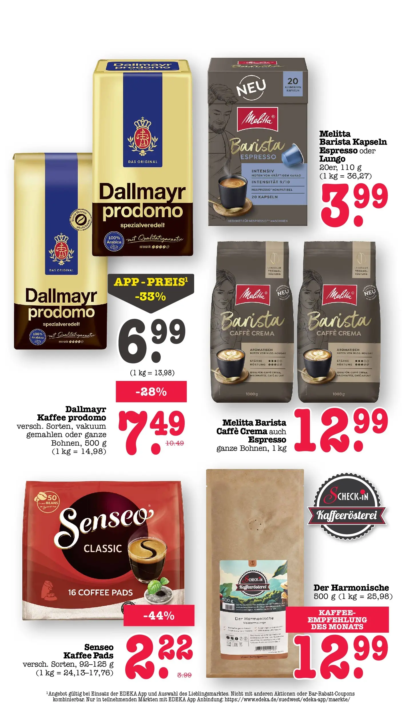 Edeka prospekt Offenbach (ab 29.06.2026) » Angebote Online | Seite: 38 | Produkte: Melitta, Senseo, Kaffee, Dallmayr