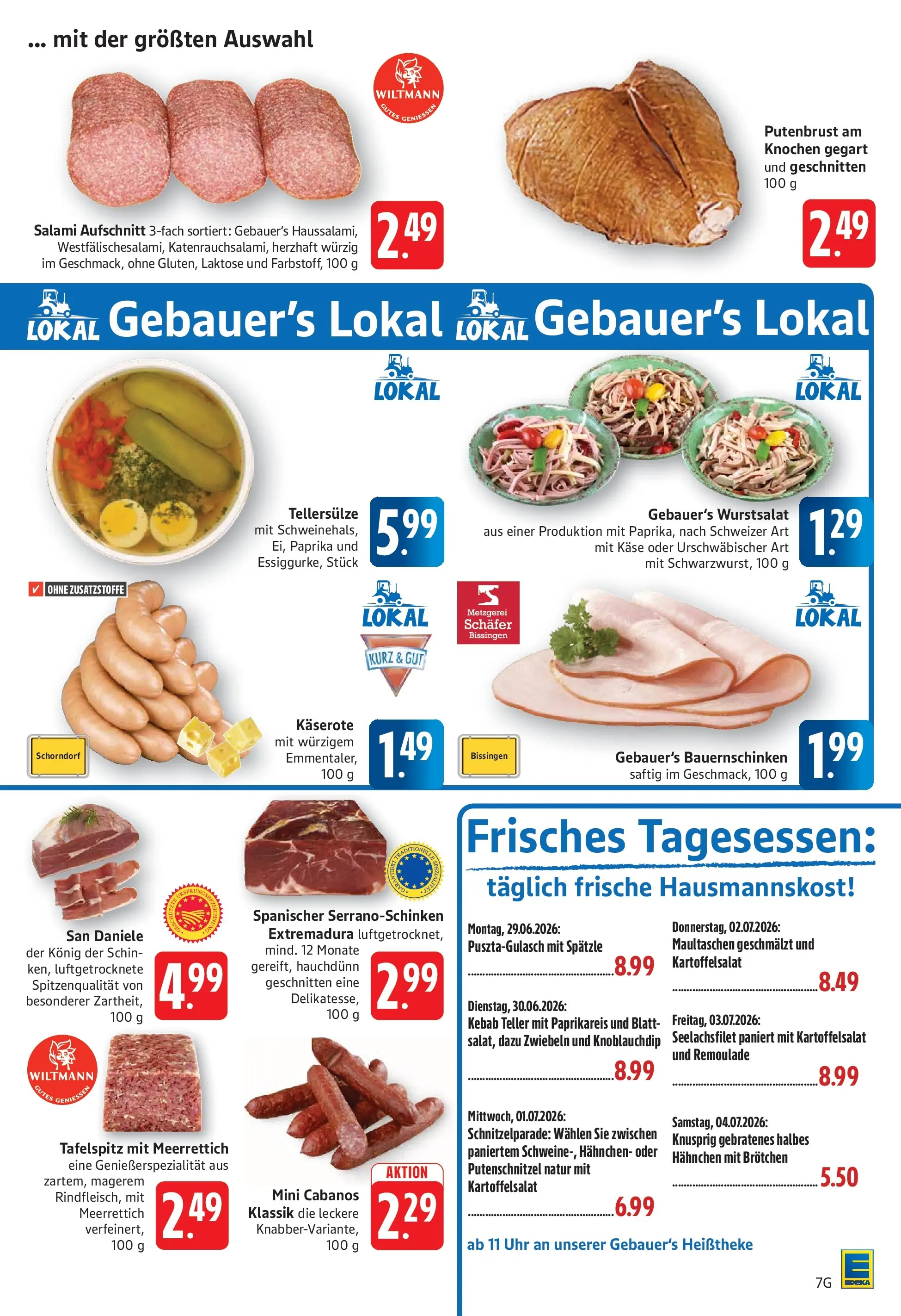Edeka prospekt Göppingen (ab 29.06.2026) » Angebote Online | Seite: 9 | Produkte: Tafelspitz, Käse, Paprika, Uhr