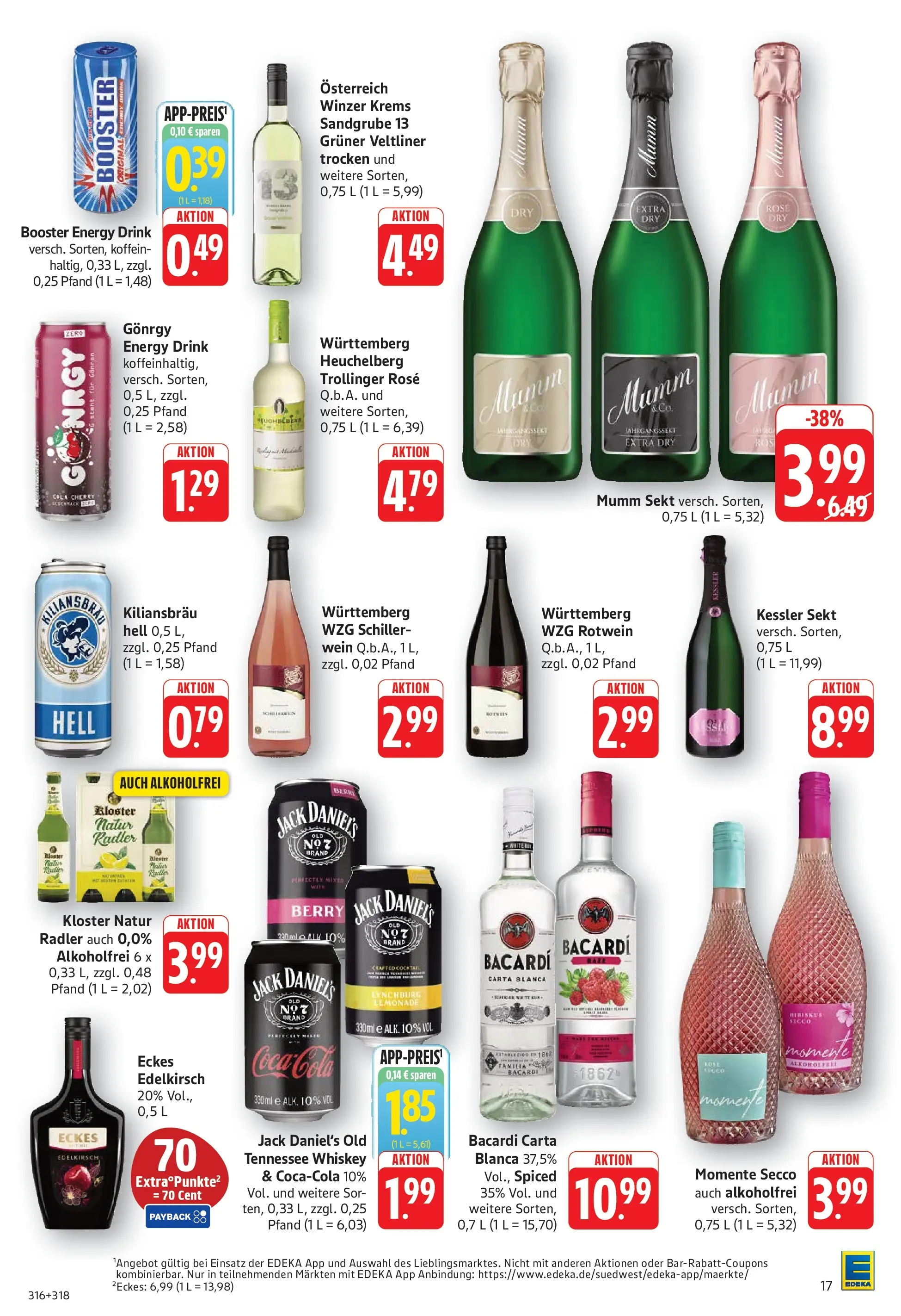 Edeka prospekt Göppingen (ab 29.06.2026) » Angebote Online | Seite: 19 | Produkte: Bacardi, Coca cola, Energy, Rotwein