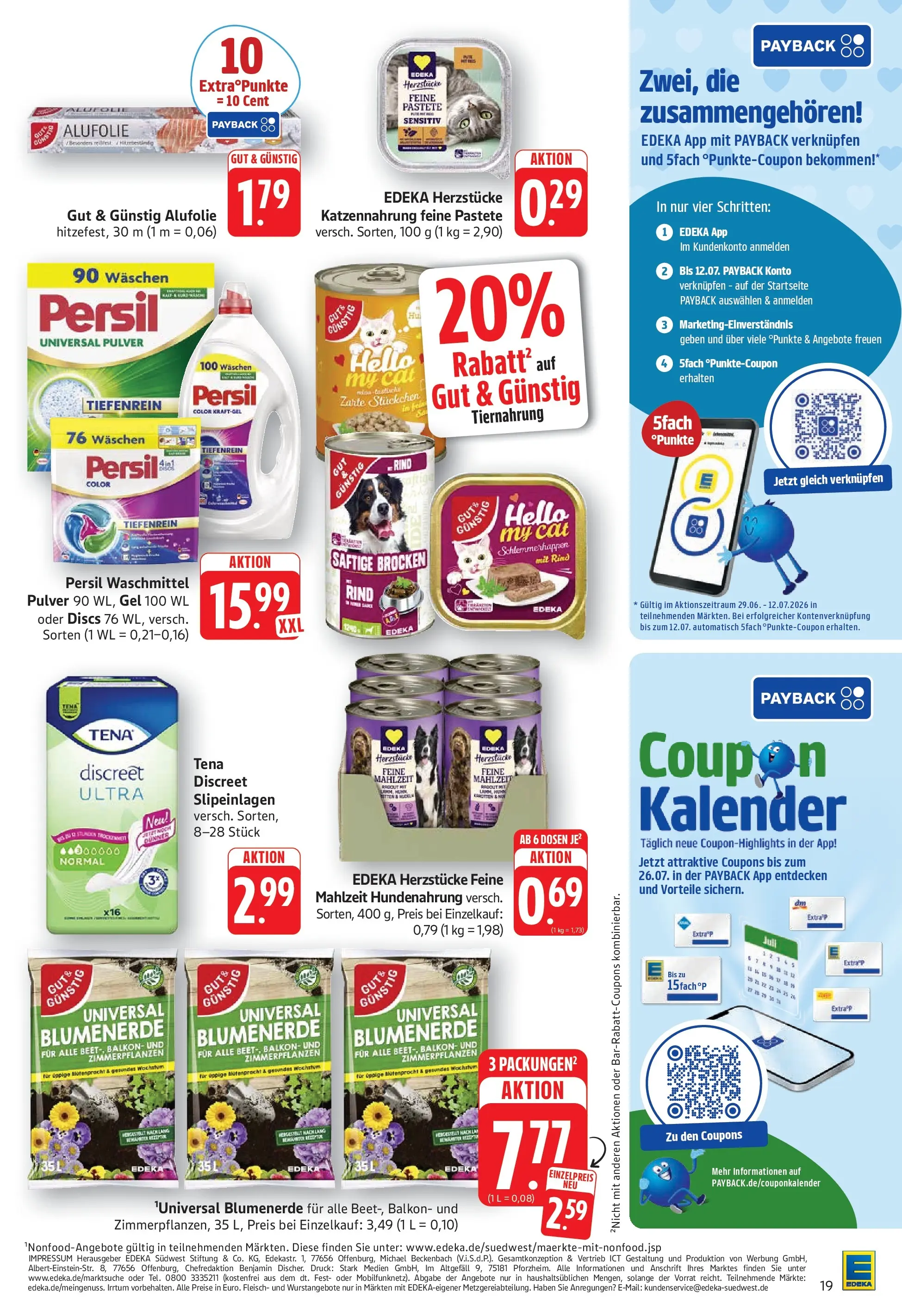Edeka prospekt Göppingen (ab 29.06.2026) » Angebote Online | Seite: 21 | Produkte: Blumenerde, Waschmittel, Fleisch, Persil