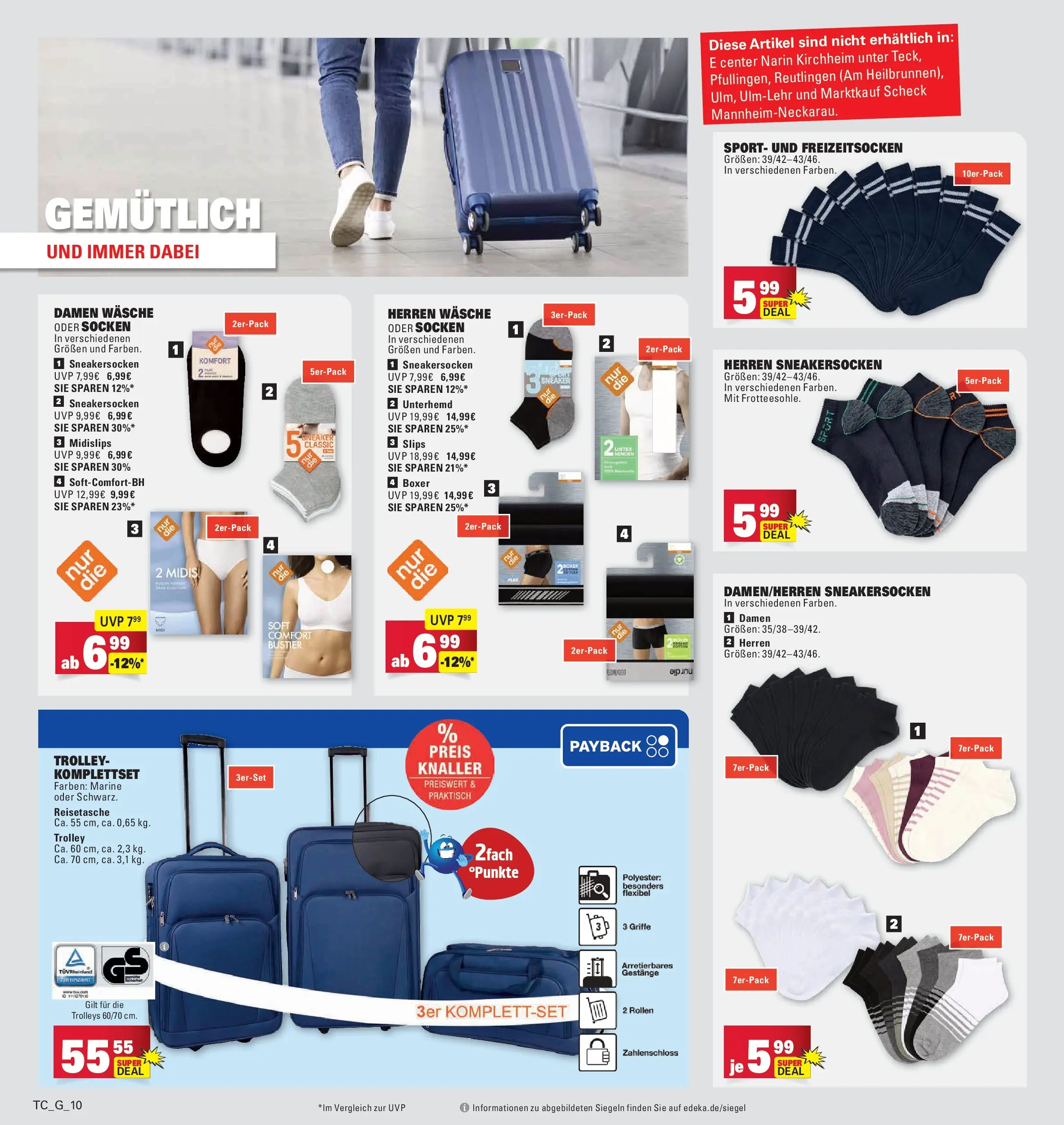 Edeka prospekt Göppingen (ab 29.06.2026) » Angebote Online | Seite: 40 | Produkte: Unterhemd, Socken, Boxer, Reisetasche