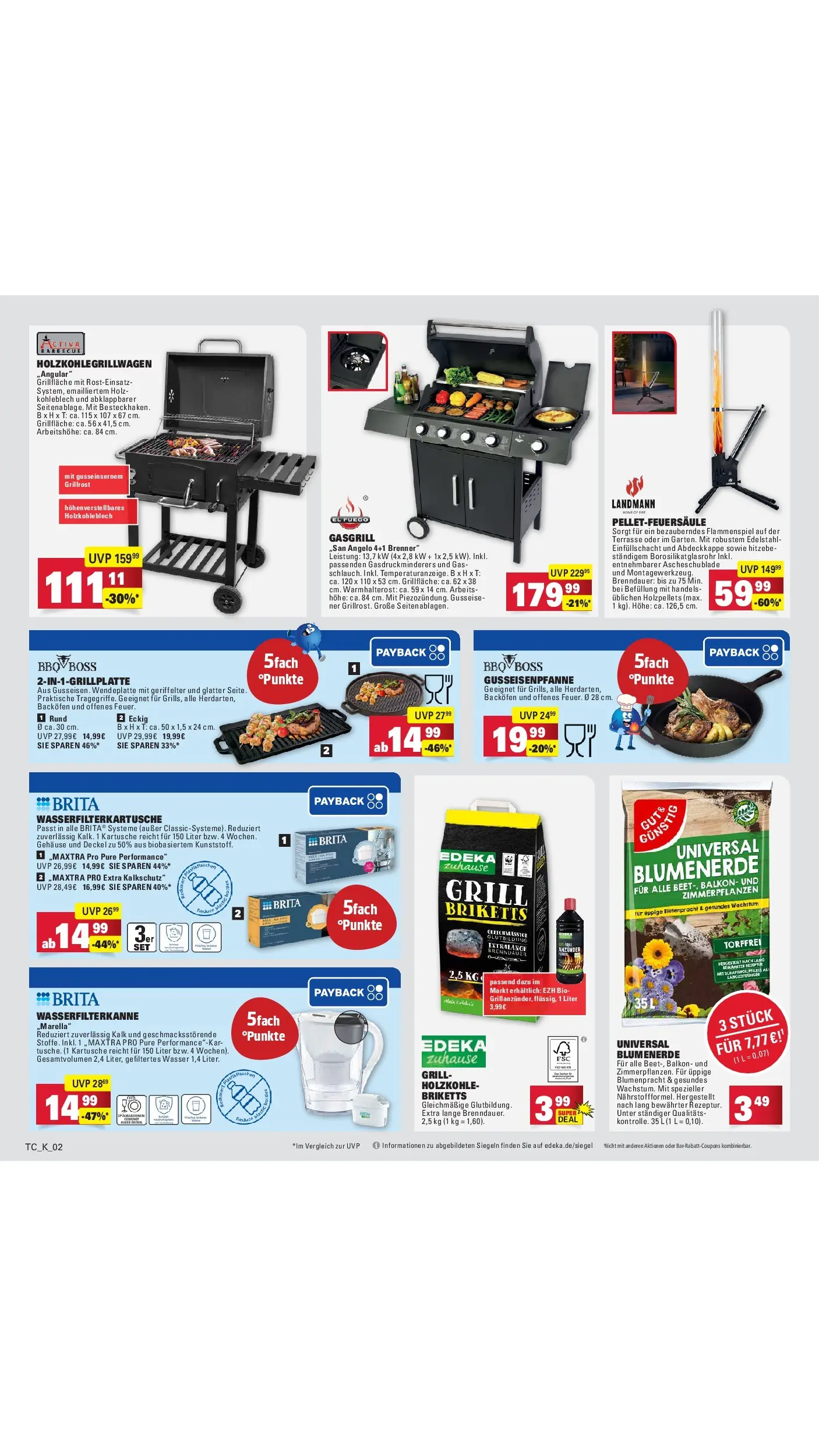 E center - E center: Wochenangebote (ab 28.06.2026) zum Blättern | Seite: 55 | Produkte: Grill, Blumenerde, Wasser, Backofen