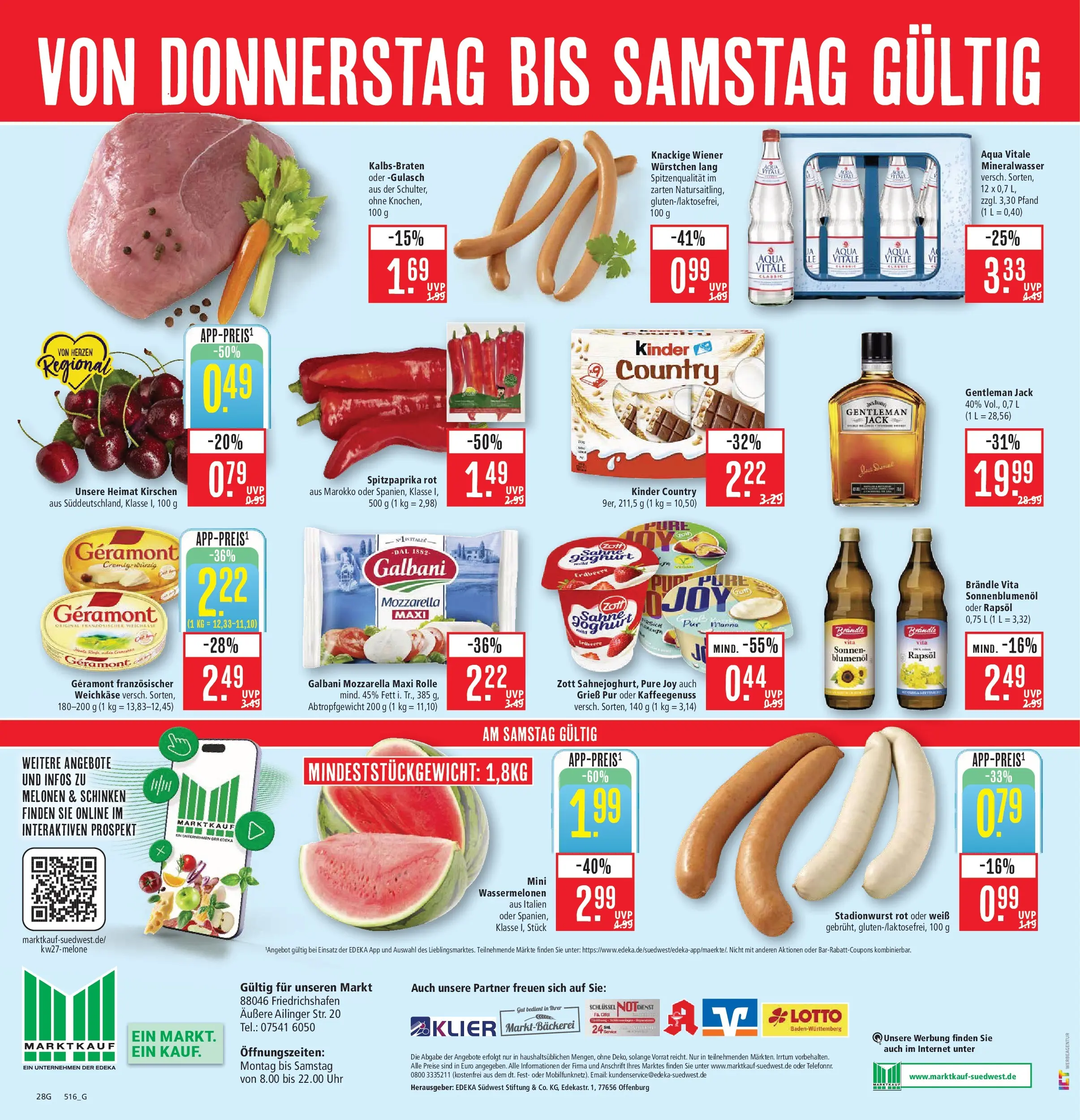Marktkauf Prospekt Friedrichshafen (ab 29.06.2026) » Angebote online | Seite: 34 | Produkte: Joghurt, Rapsöl, Schinken, Kinder country