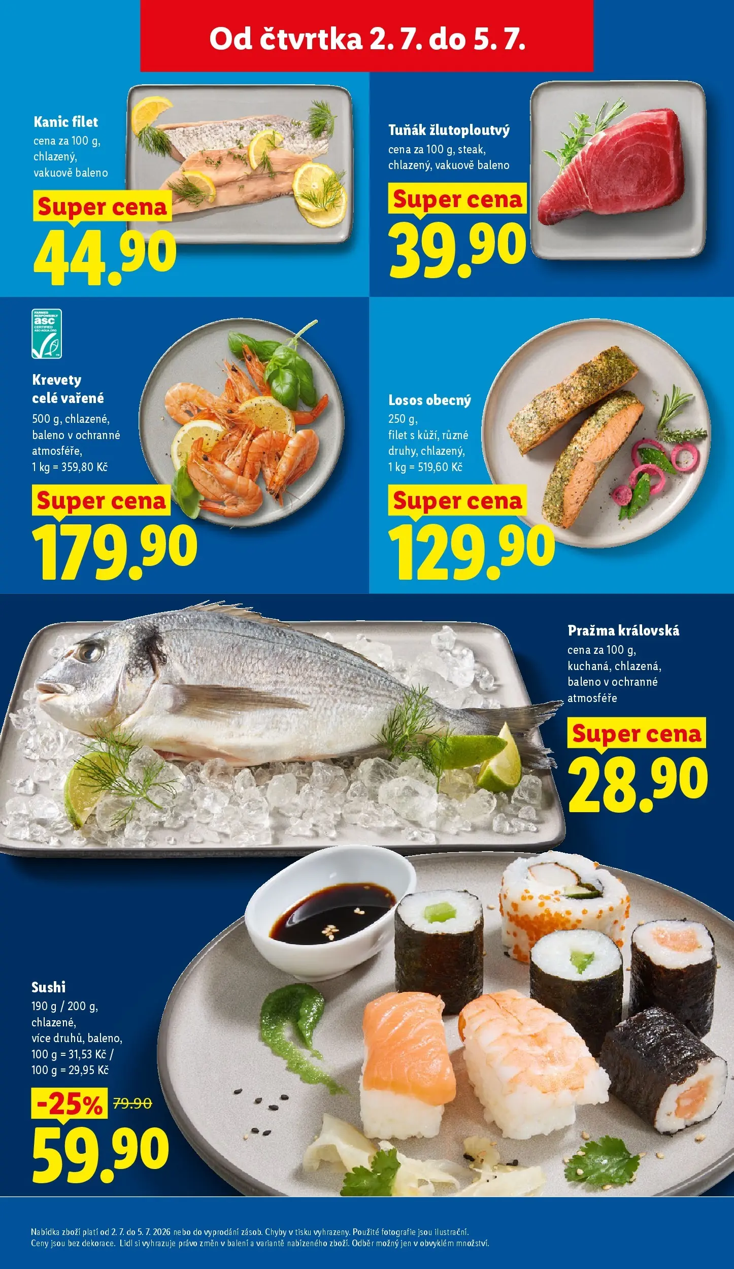 Lidl leták od 01.07.2026 - Nový akční leták | Strana: 13 | Produkty: Tuňák, Pražma, Losos, Krevety