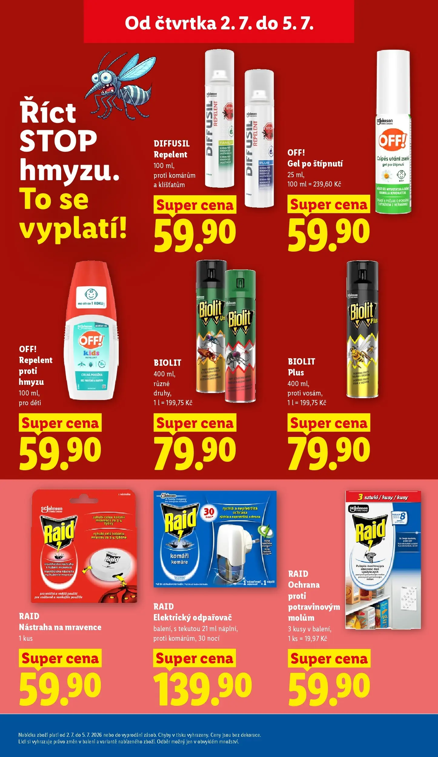 Lidl leták od 01.07.2026 - Nový akční leták | Strana: 19 | Produkty: Raid, Repelent