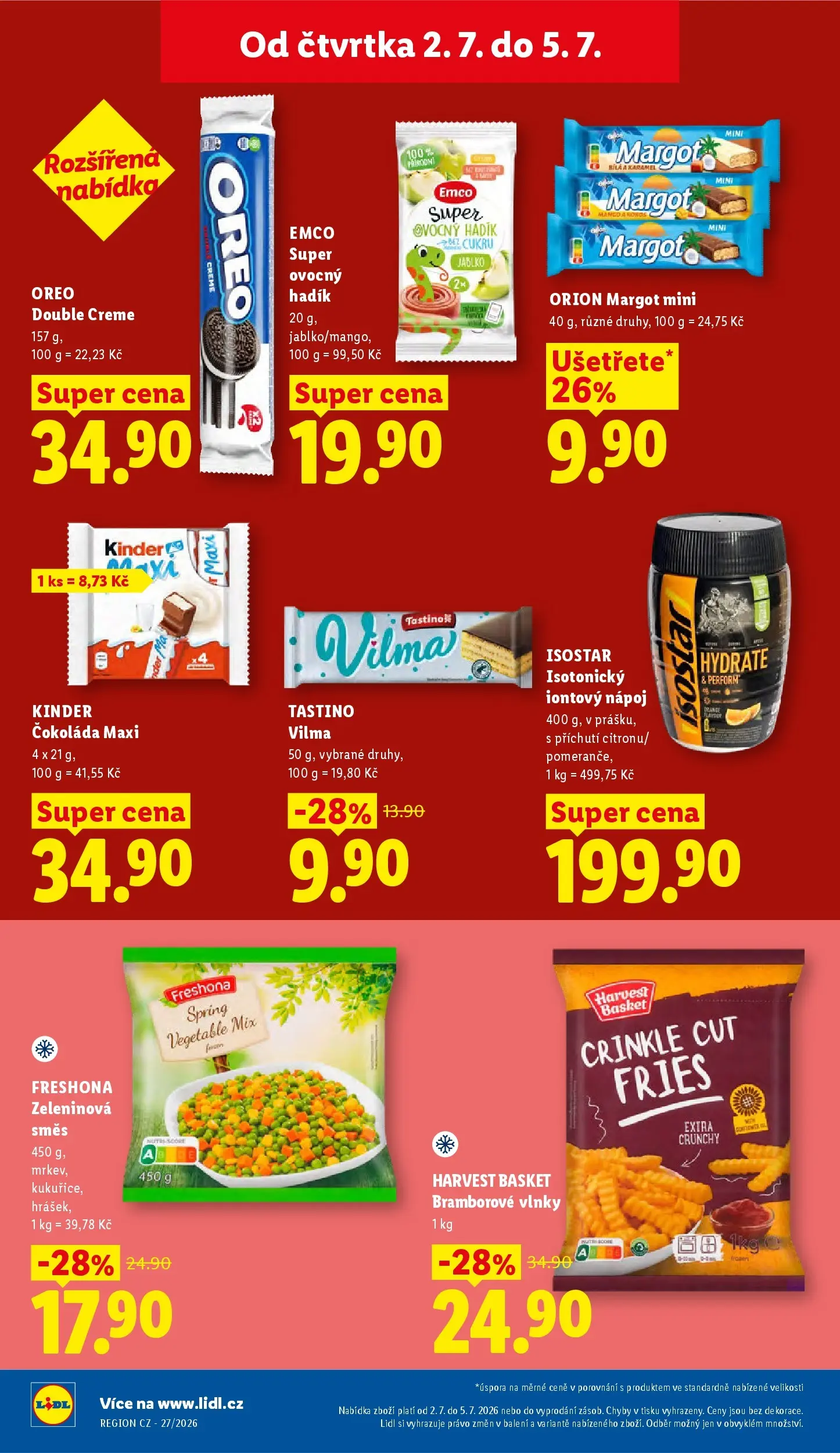Lidl leták od 01.07.2026 - Nový akční leták | Strana: 22 | Produkty: Čokoláda, Cookies, Oreo, Cola