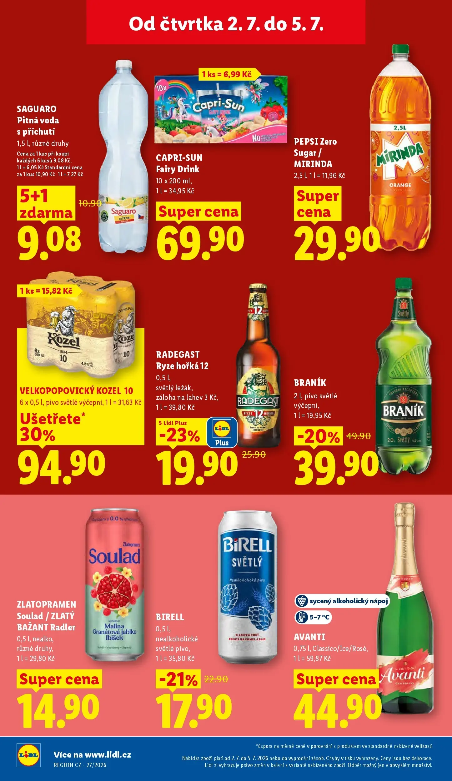 Lidl leták od 01.07.2026 - Nový akční leták | Strana: 24 | Produkty: Zlatopramen, Birell, Kozel 10, Kozel