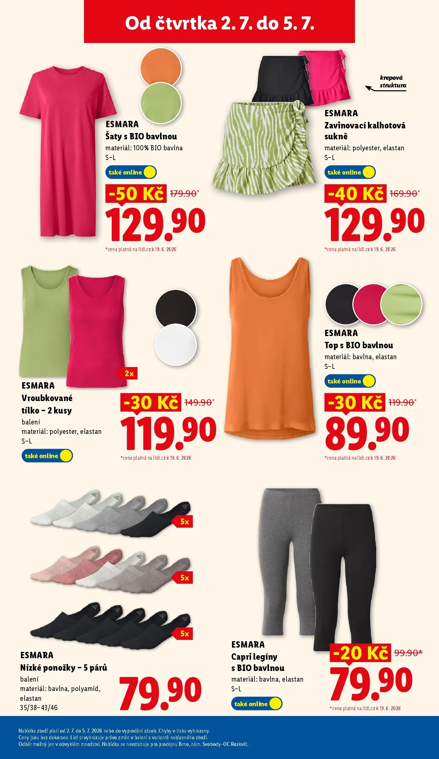 Lidl leták od 28.06.2026 - Nový akční leták | Strana: 21 | Produkty: Šaty, Sukně, Ponožky, Legíny