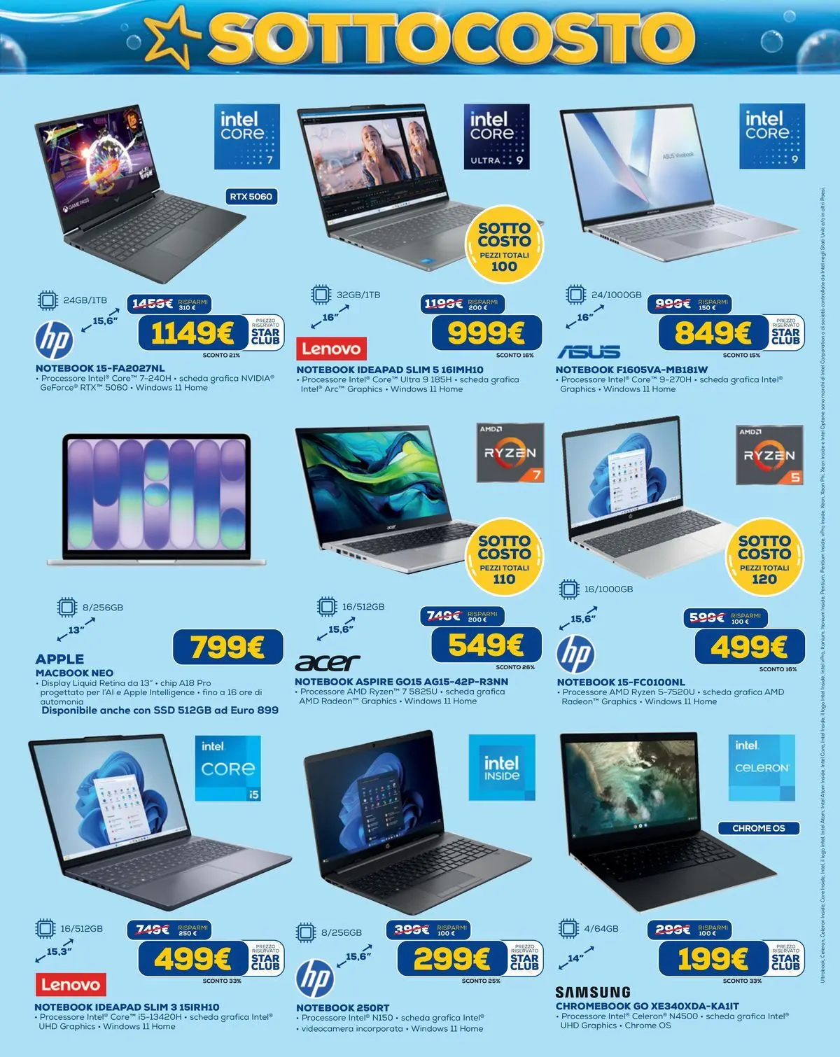Nuovo Euronics - SOTTOCOSTO dal 02/07/2026 > offerte anteprima 🛍️ | Pagina: 4 | Prodotti: Notebook, Videocamera, Macbook, Samsung